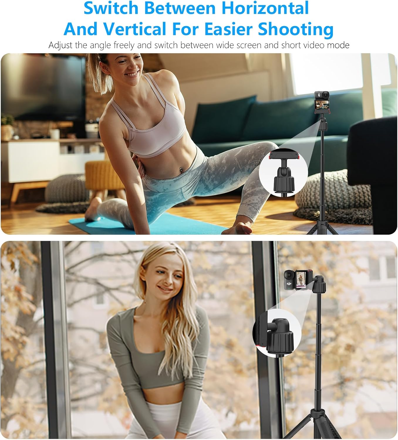 40Cm/15.75" Selfie Stick Tripod Stand for Osmo Nano Action 6 with Magnetic Quick Release Adapter, 360 Rotation Mini Extension Rod Extended Pole Handle Grip Monopod for DJI Nano Osmo 6 Accessories