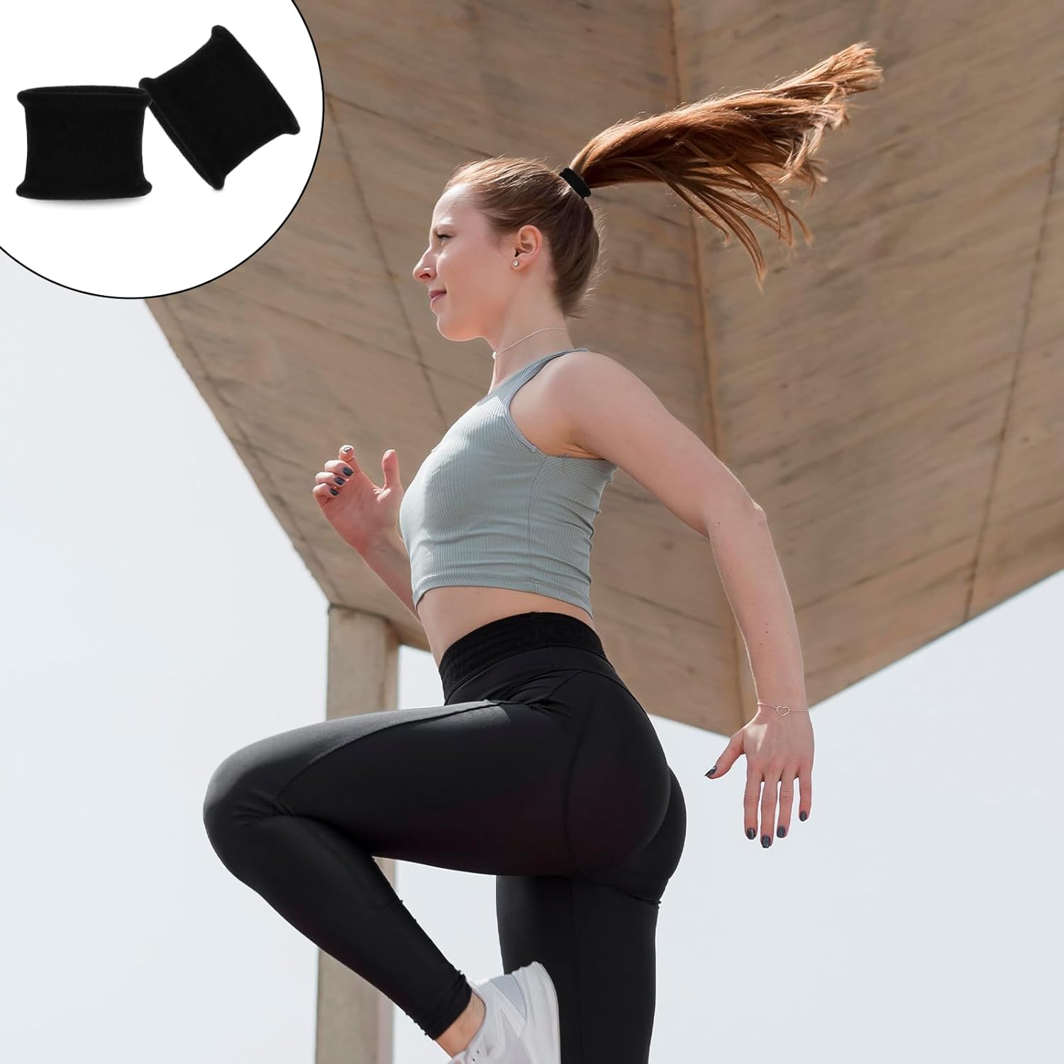 Pack of 10 Large Hair Bobbles Elastic Hair Bobbles Black Seamless Ponytail Band Rope Cotton Hair Scrunchie for Thick Heavy Curly Hair or Hair