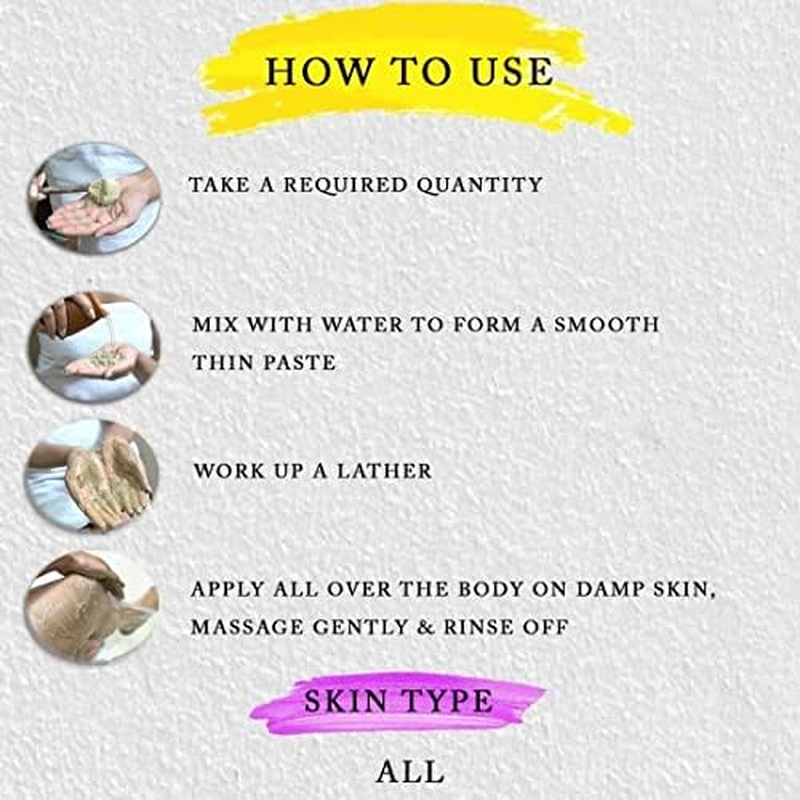 ROOTS and HERBS Ayurvedic Powder Body Wash Natural Treatment 100% Vegan Gotukola Fairing Powdered Body Cleanser Ubtan Powder Non-Foaming Body Wash - 3.52 Oz image number 5