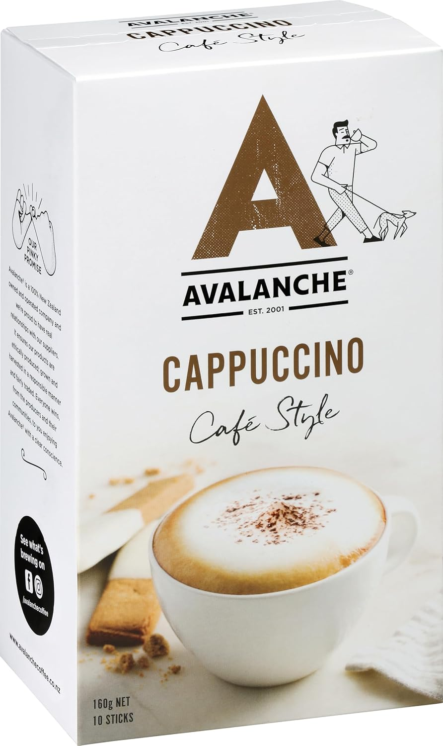 Avalanche Cappuccino Cafe Style 60 Coffee Sticks (Pack of 6) image number 3