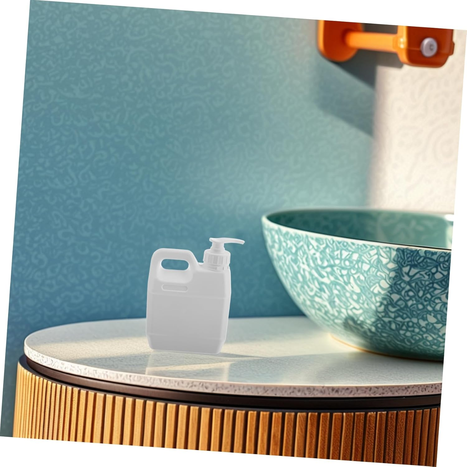 TINEASUR 1L Shampoo Dispenser Pump Bottle White Square Plastic Shampoo and Conditioner Container Pump for Travel and Home Bathroom image number 5