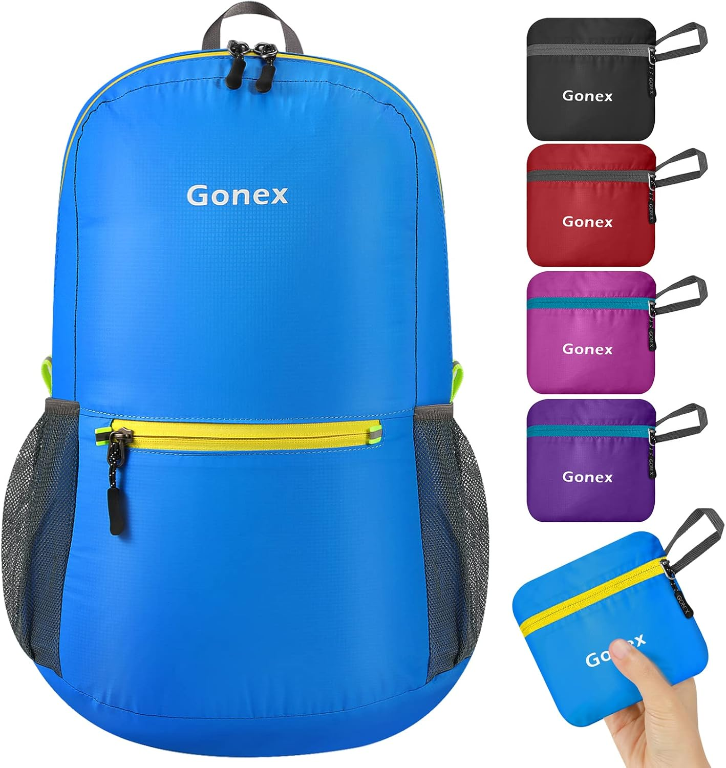 Gonex Ultralight Handy Travel Backpack,Water Resistant Packable Backpack Hiking Daypack Lightweight Foldable Camping Outdoor Travel Cycling School Backpacking 20 Liters 8 Color Choices