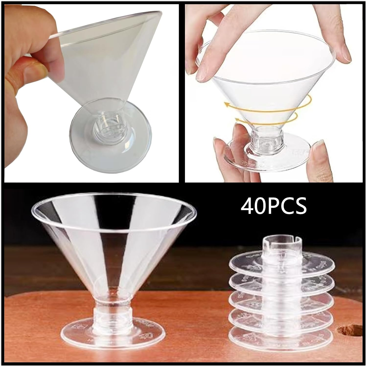 40 Pack 125Ml, Clear Party Glass for Cake, Mousse, Cocktails, Catering & Events round Cup image number 2