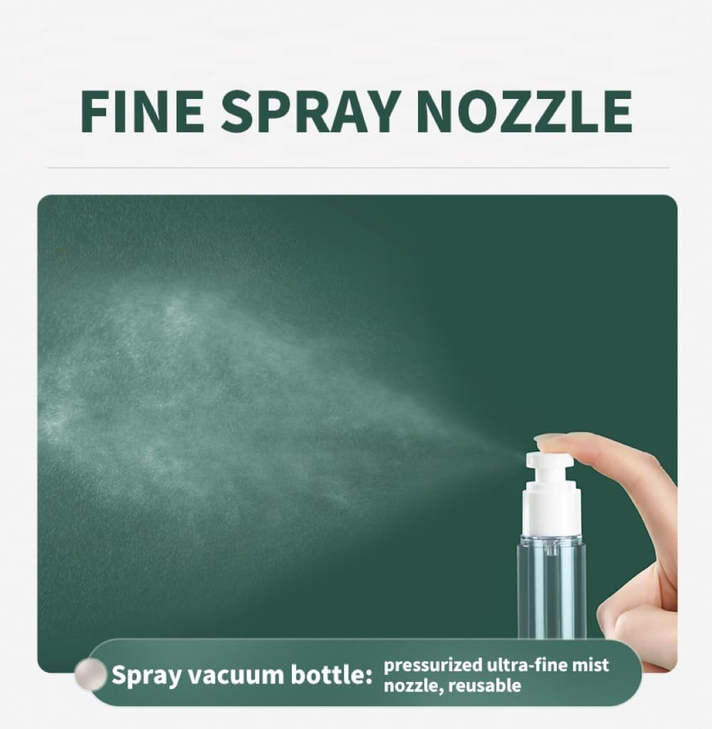 JOWILIN Clear Airless Fine Mist Spray Bottles, 2 Pcs 3.4Oz/100Ml and 2 Pcs 1.7Oz/50Ml Refillable Dispenser Container, Travel Size Empty Plastic Bottle for Perfume, Makeup Toner, Essential Oils, Hair image number 6