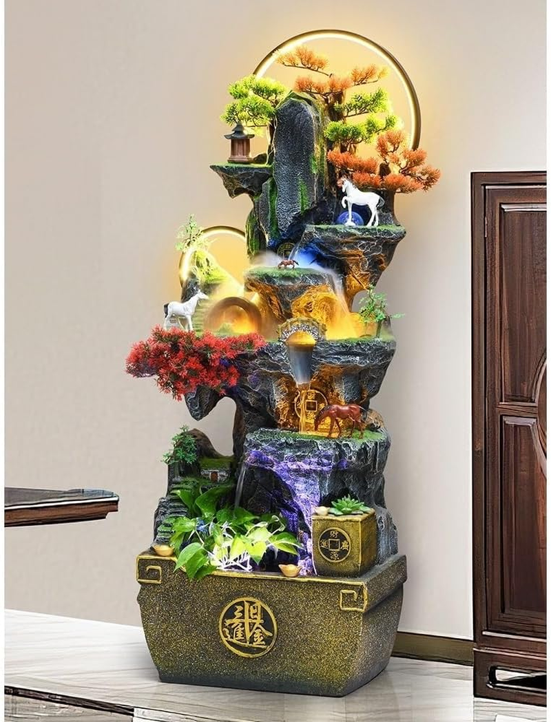 Outdoor Fountain Large Feng Shui Floor to Ceiling Circular Water Landscape Decoration Balcony, Office Entrance image number 2