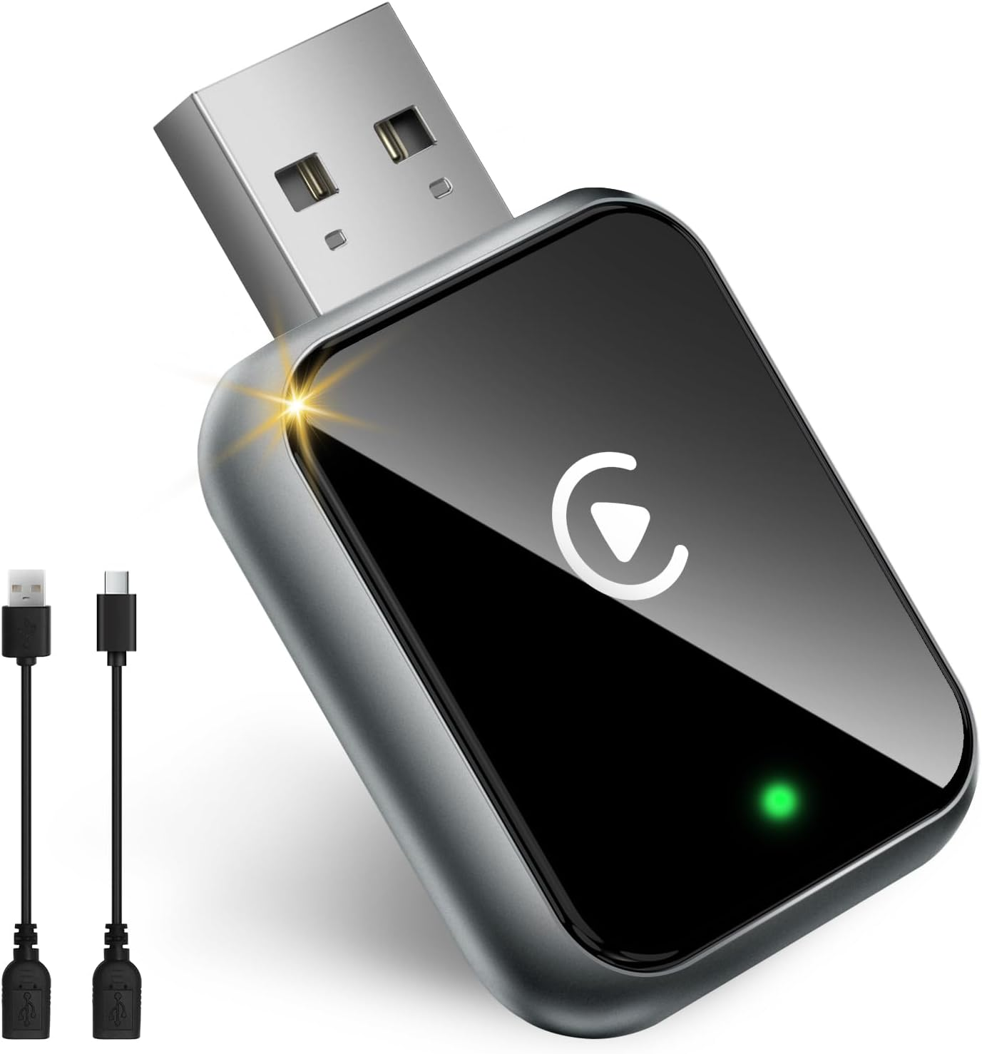 Duduma Wireless Carplay Adapter for Iphone - Convert Wired to Wireless Car Play Wireless Adapter Mini Size with Extension Cable USB & USB-C Fast Auto Connection & No Delay image number 2