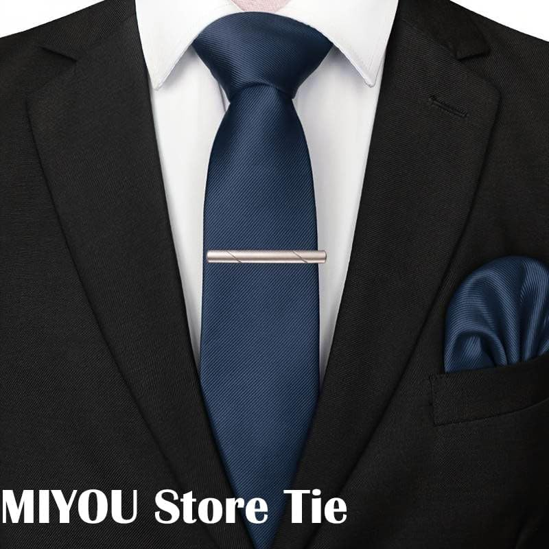 Men'S Ties Solid Color 8CM Necktie Plain Classic Striped Formal Business Wedding Party Ties for Men image number 6