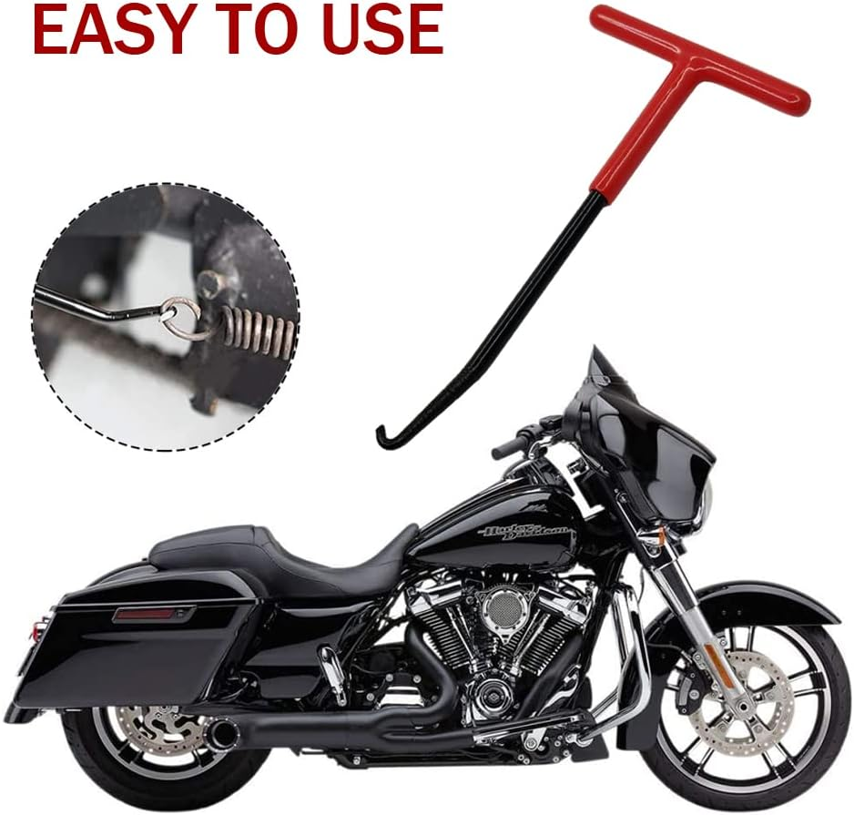 Motorcycle Exhaust Spring Hook, T Shaped Handle Exhaust Pipe Spring Puller Installer Hooks Tool with Rubber Coating for Motorcycle Vehicle Springs Removal, Installation, Adjustment (1Pcs) image number 3