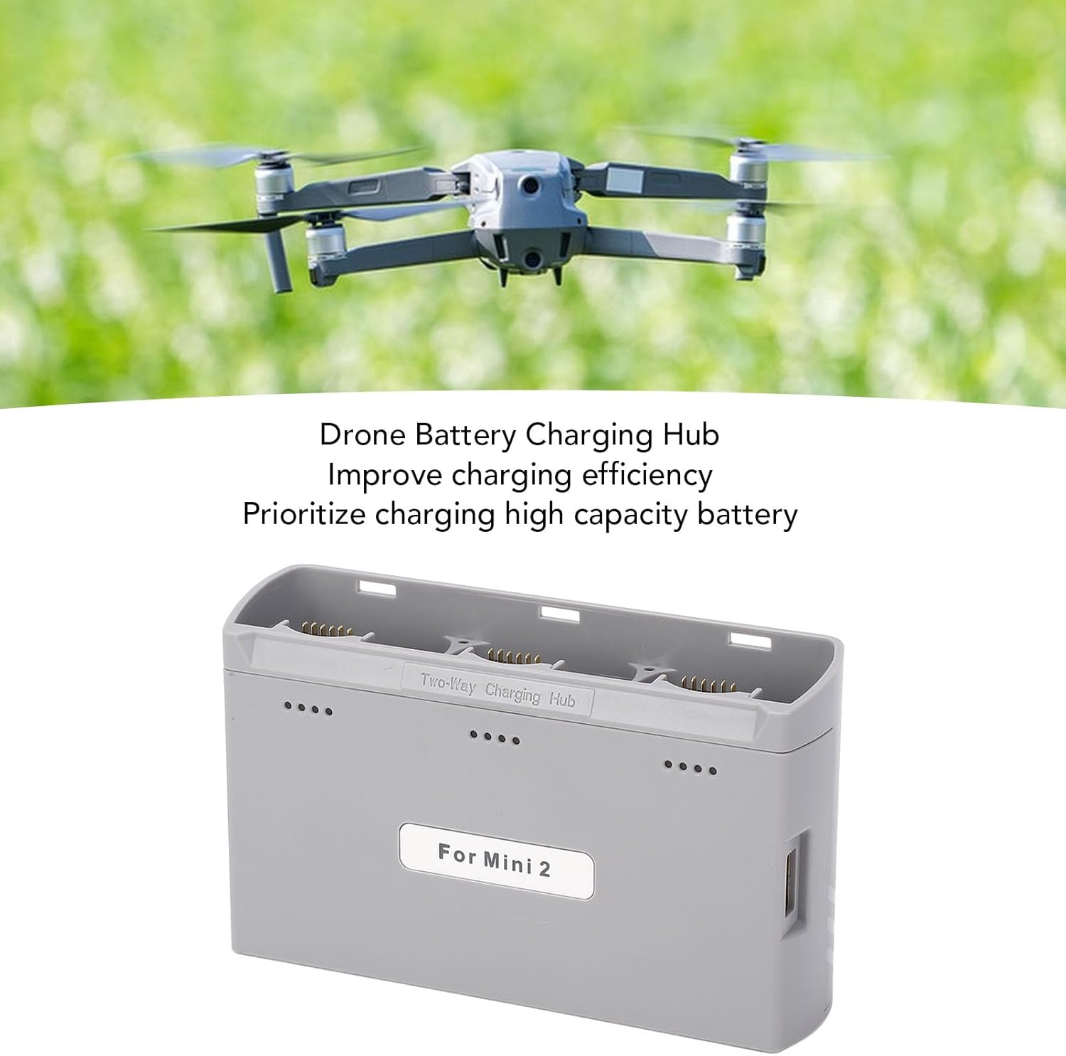 Battery Charging Hub for Mini 4K/Mini2 Se/Mini SE, 3 Way Drone PD Batteries Charger with Digital Display, with 1*USB +1*Type C Cable image number 5