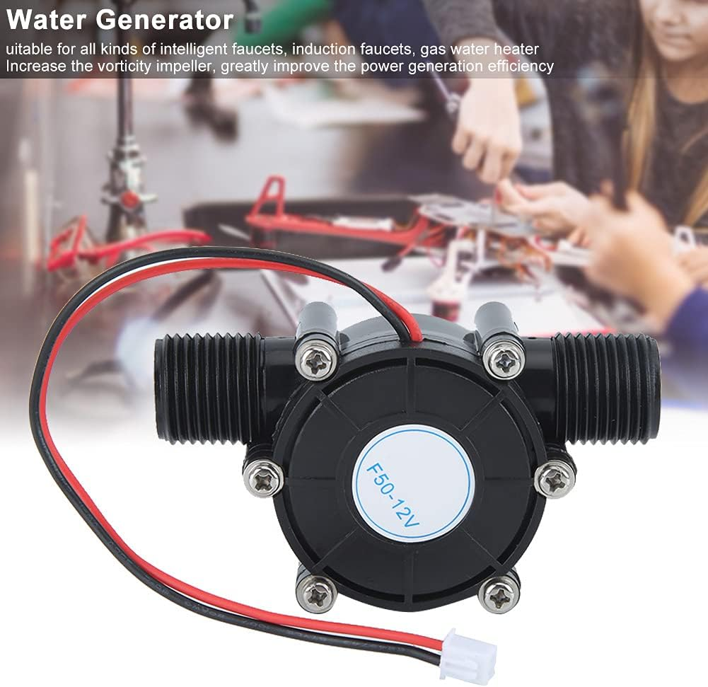 DC Electric Micro Hydroelectric, High Performance Water Turbine Generator Black Long Life Watercourse 12V 10W for Light and Sound System for Bathroom image number 1