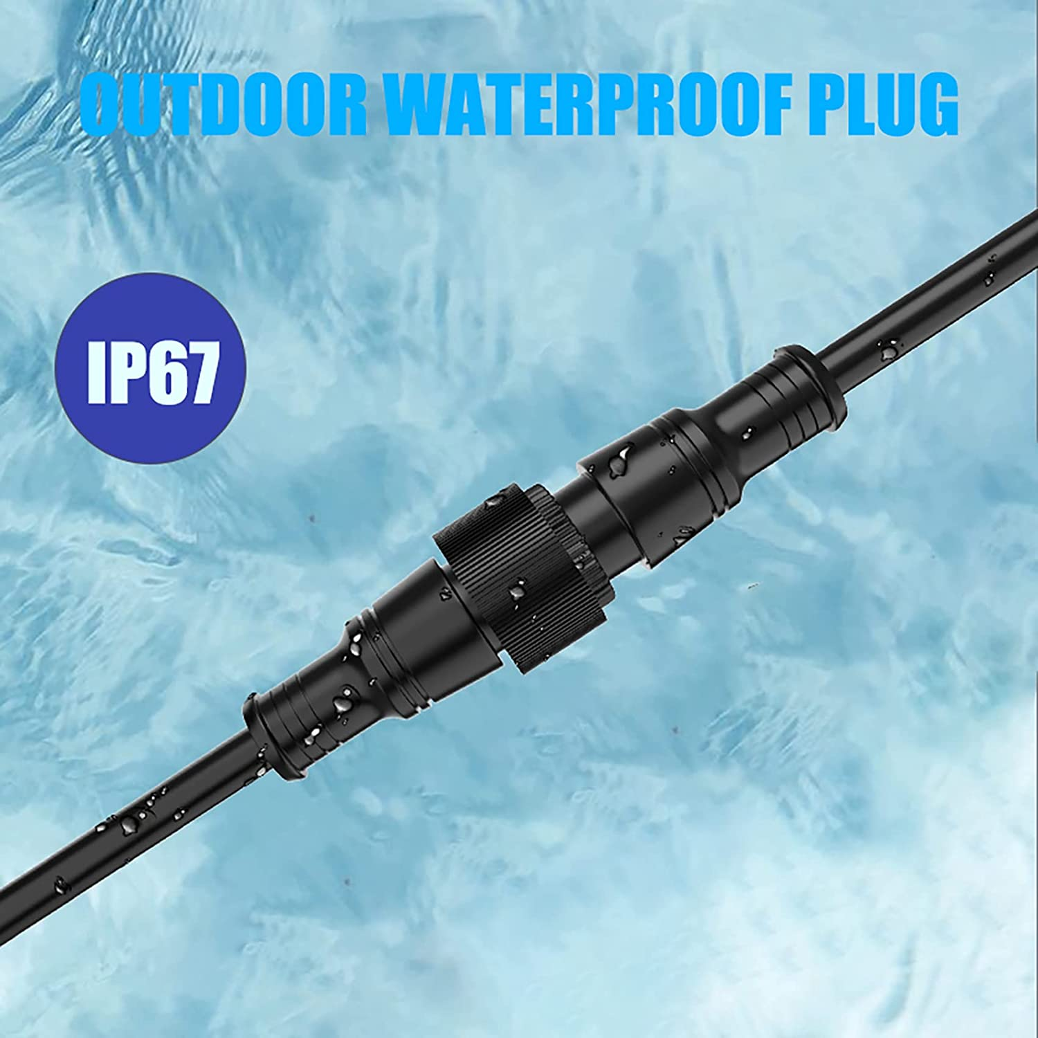 5Pack 3 Pin Electrical Metal Nut Connector, Tunghey 18AWG IP67 Male Female Connector 7.87In/20Cm Extension Cable for Car,Truck,Boat,Led Strip Lights/String 15Mm Metal Nut Small Size (3Pin) image number 4