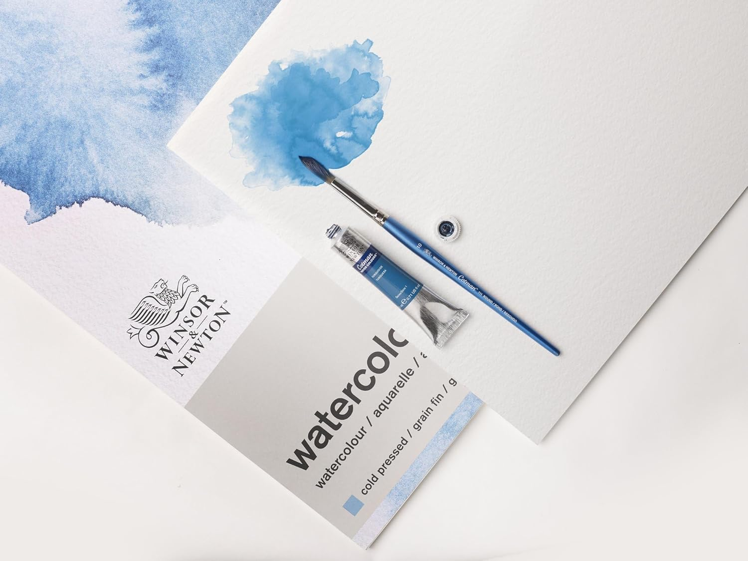 Winsor and Newton Watercolour Paper Pad, 22.9 X 30.5 Cm, 12 Sheets, 300 G/M, Glue Bound, Cold Pressed, Acid, Mixture of 25 Percent Cotton and Cellulose Fibres, Natural White image number 4