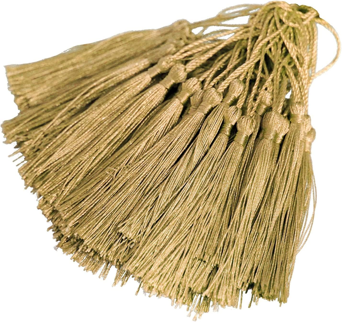 Betterjonny 100 Pieces Mini Gold Silky Tassels - Handmade Bookmarks for DIY Craft Supplies and Home Decor - Black image number 5