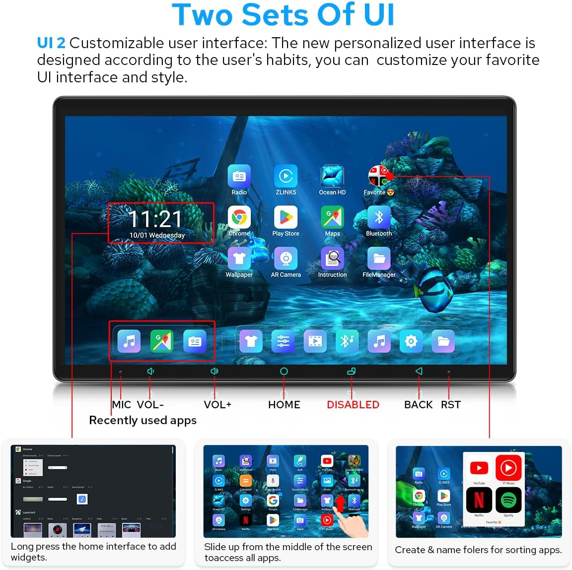 Joying Newest 13.3 Inch Car Radio Wireless Carplay Qualcomm Snapdragon Head Unit Single Din 8GB+128GB Supports Android Auto, Bluetooth, AM/FM, SWC, Coaxial Output, Optical Output(Jy-Uzs13N8)