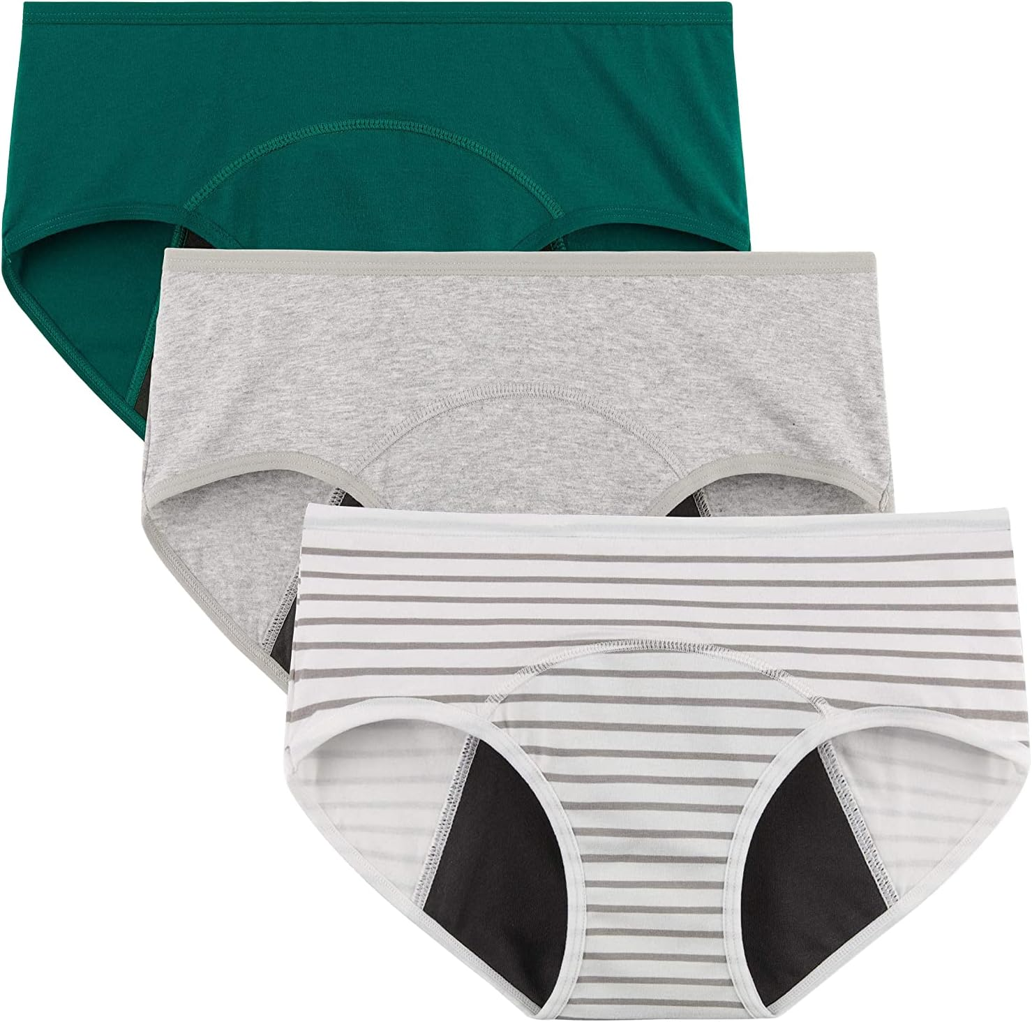 INNERSY Women'S Period Underwear Postpartum Teens Menstrual Panties 3-Pack