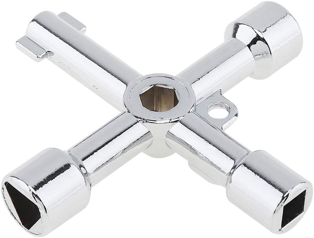 Origlam 4-Way Multi-Functional Utilities Key - Plumbing Wrench and Opening Tool for Electric Control Water Gas Meter Box Cupboard Cabinet Train