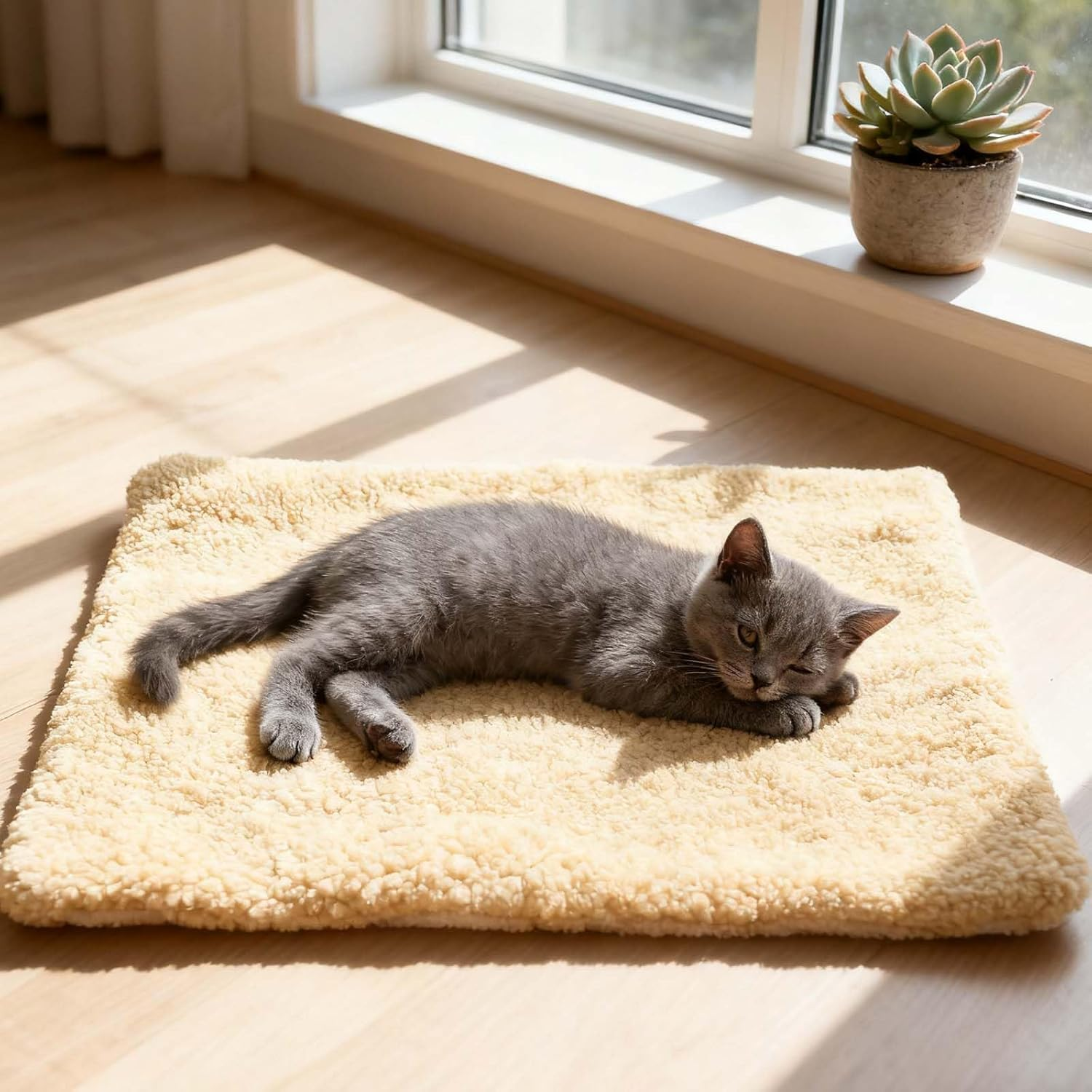 MINZHI Large Dog Mat, Dog Bed, Dog Cushion, Thermal Blanket, Cat Cushion, Warming for Dogs and Cats, Fluffy Cat Bed, Pet Warmer, 60 X 45 Cm
