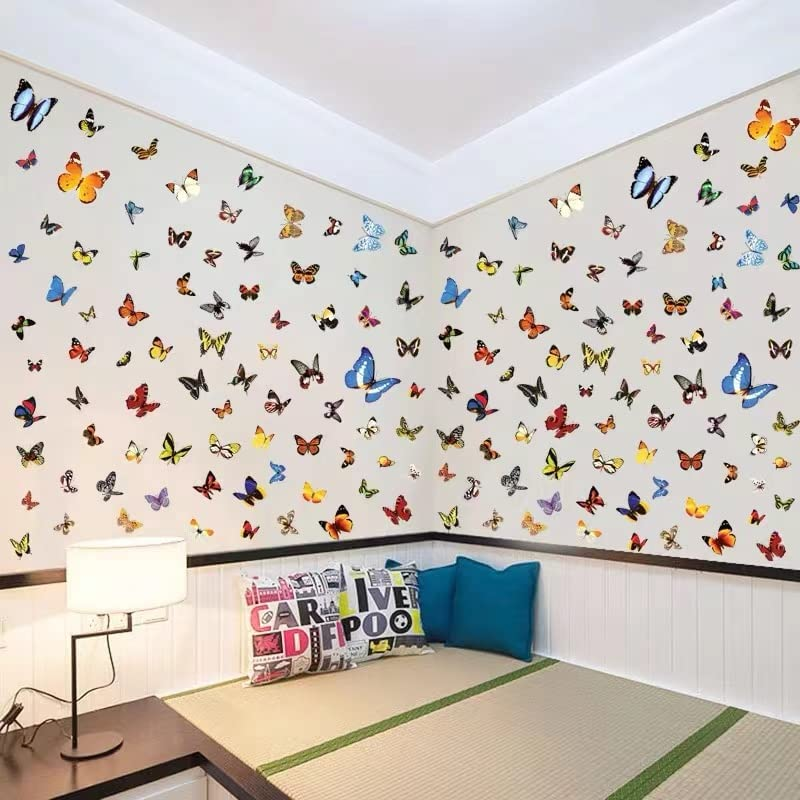 ZDY 72PCS 3D Colorful Butterfly Wall Stickers, Butterfly Wall Decals, DIY Art Decor Crafts for Classroom Offices Kids Bedroom Nursery Room(Purple, Blue, Pink, Red, Yellow, Green) image number 3