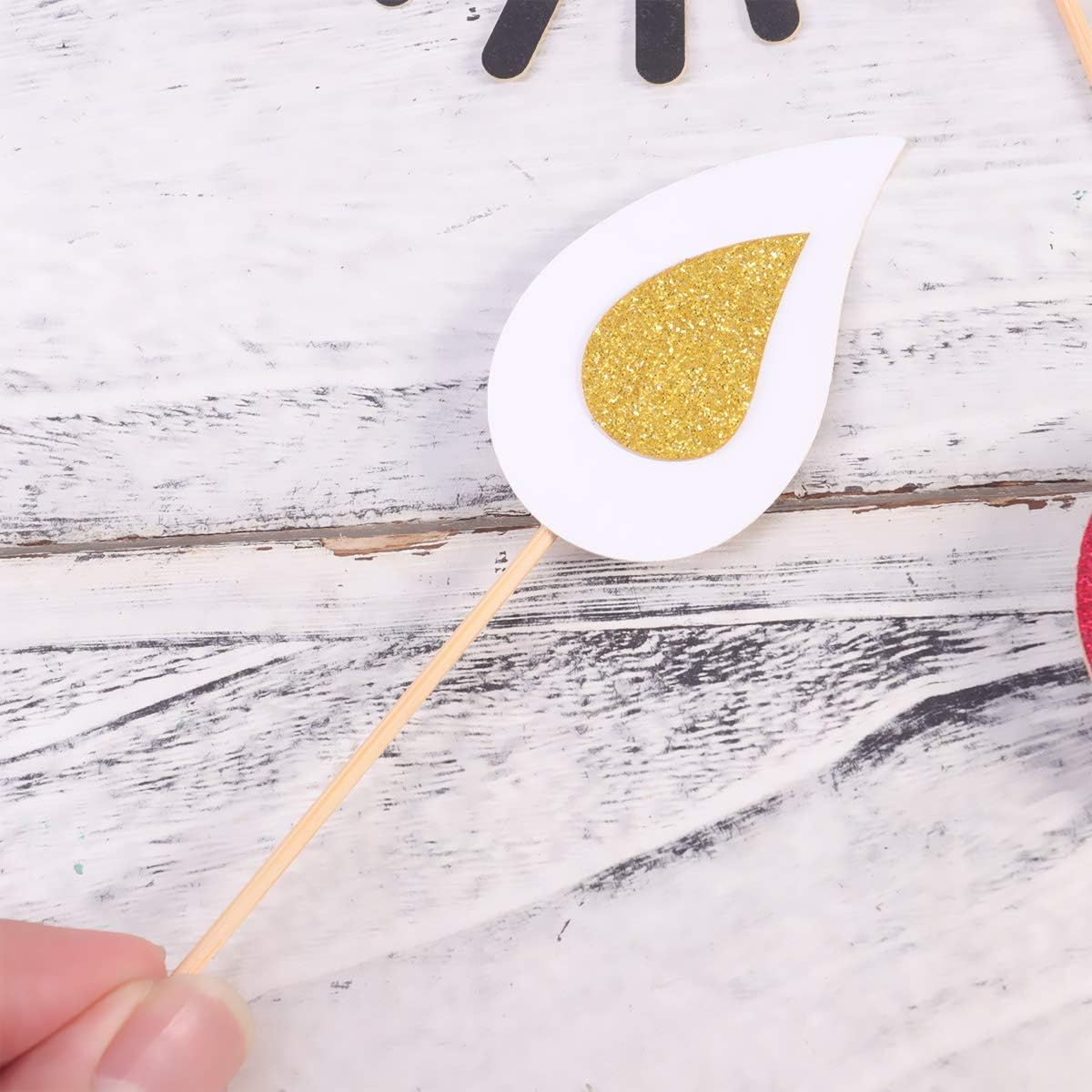 LUOZZY 20 Sets Christmas Deer Cake Toppers Glitter Elk Cake Decoration Antler Deer Eyes Nose Cupcake Picks Xmas Party Supplies - Random Color image number 6