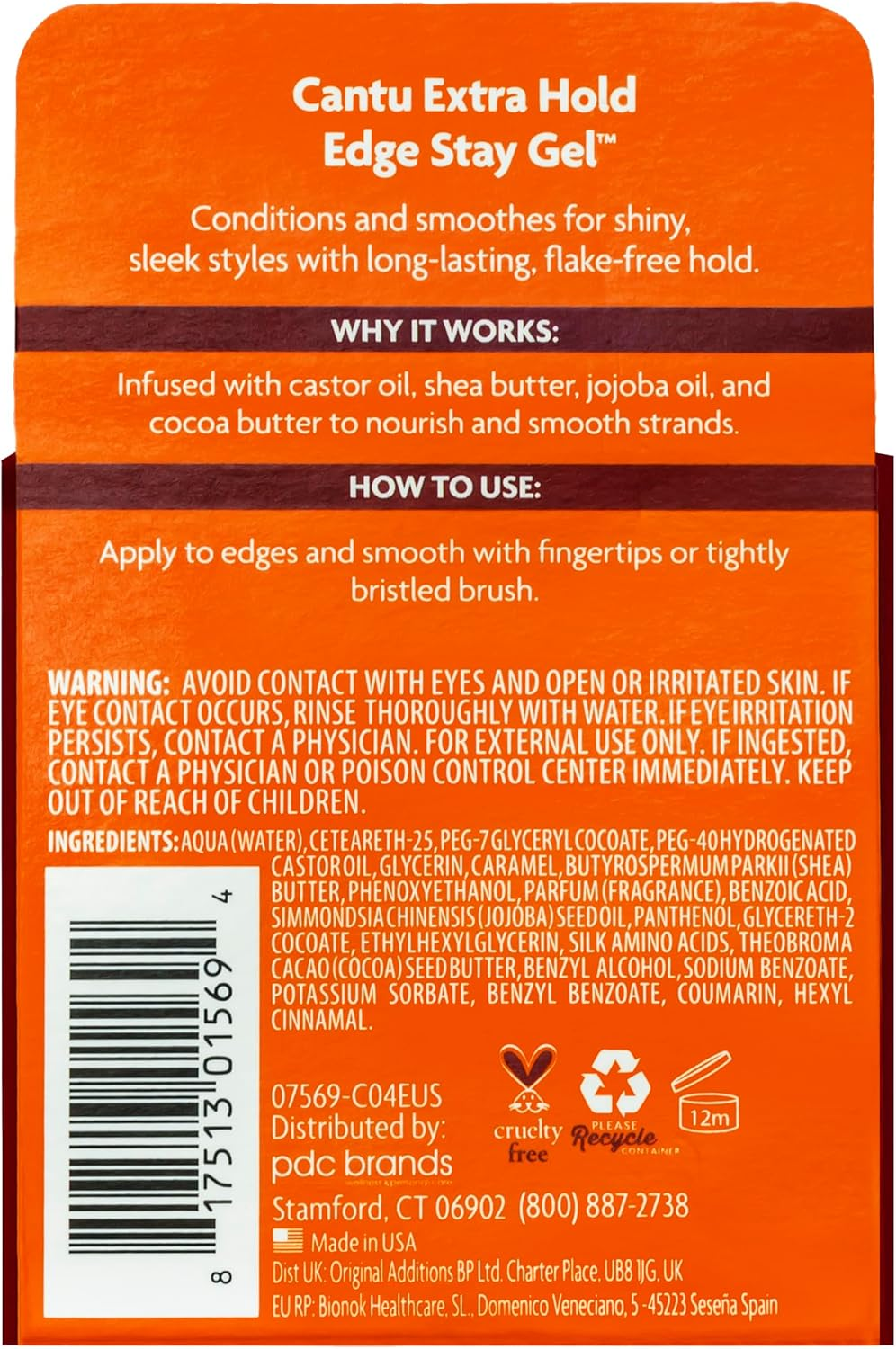 Cantu Extra Hold Edge Stay Gel, 2.25 Oz. image number 1