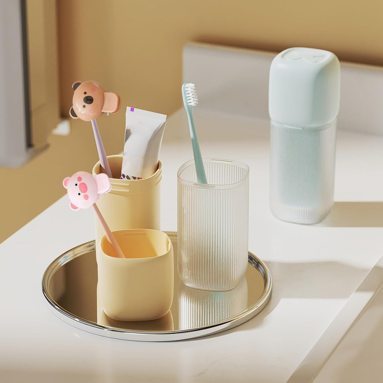 Parlayildiz Toothbrush Cover Cap Animal Manual Toothbrush Head Protector, Set of 4 Clip-On Protector for Adults Kids Elderly image number 6