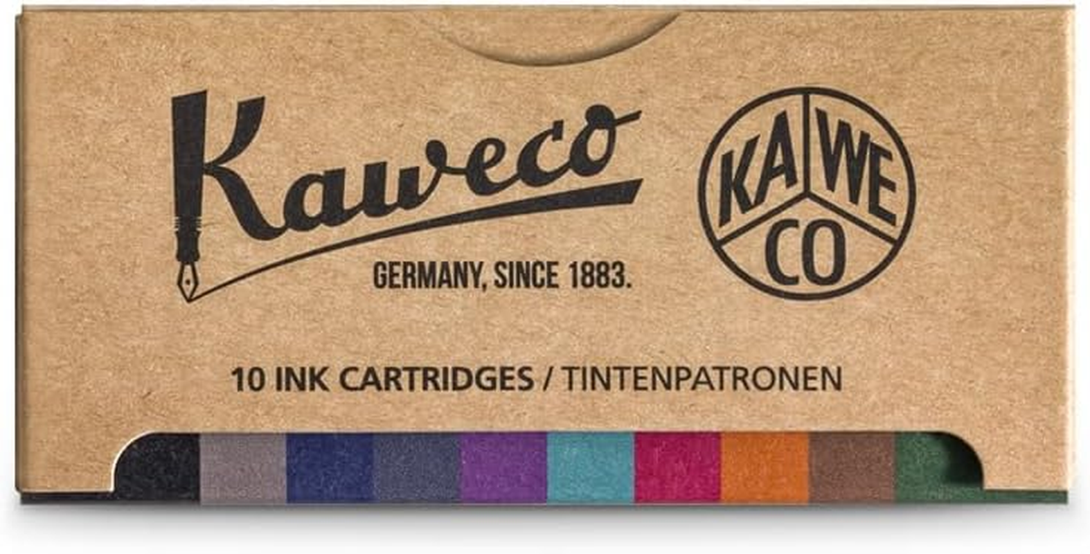 Kaweco Fountain Pen 10-Pack Ink Cartridges in Kaweco Colours for Cartridge Fountain Pens with Short Standard Cartridges | Set of 10 Fountain Pen Ink Cartridges | Ink Set in Multiple Colours image number 2