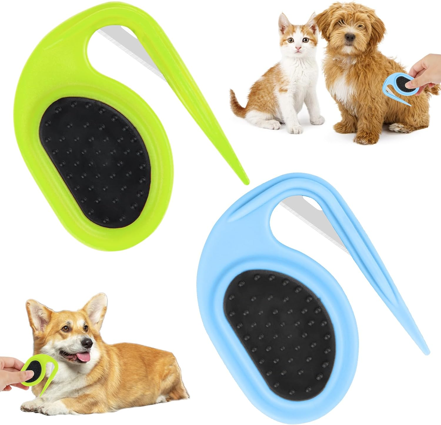 Pack of 2 Knot Comb Beauty Tools Pet, Detangling Knife Cat, Spill Hair Removal Comb for Dogs, Dog Groomer, Fur Comb for Pets, Undercoat Duster, Pet Knotting Comb image number 3