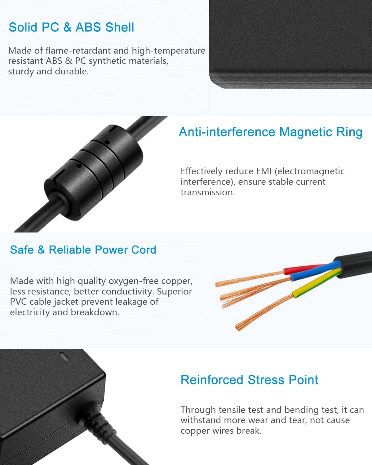 ALITOVE Power Supply 5V 15A AC/DC Adapter 5V Power Supply 75W Transformer Converter 5.5 X 2.5Mm Plug LED Power Supply DC 5V AC 100V-240V for WS2811 2801 WS2812B LED Strip Pixel Light CCTV Camera image number 6