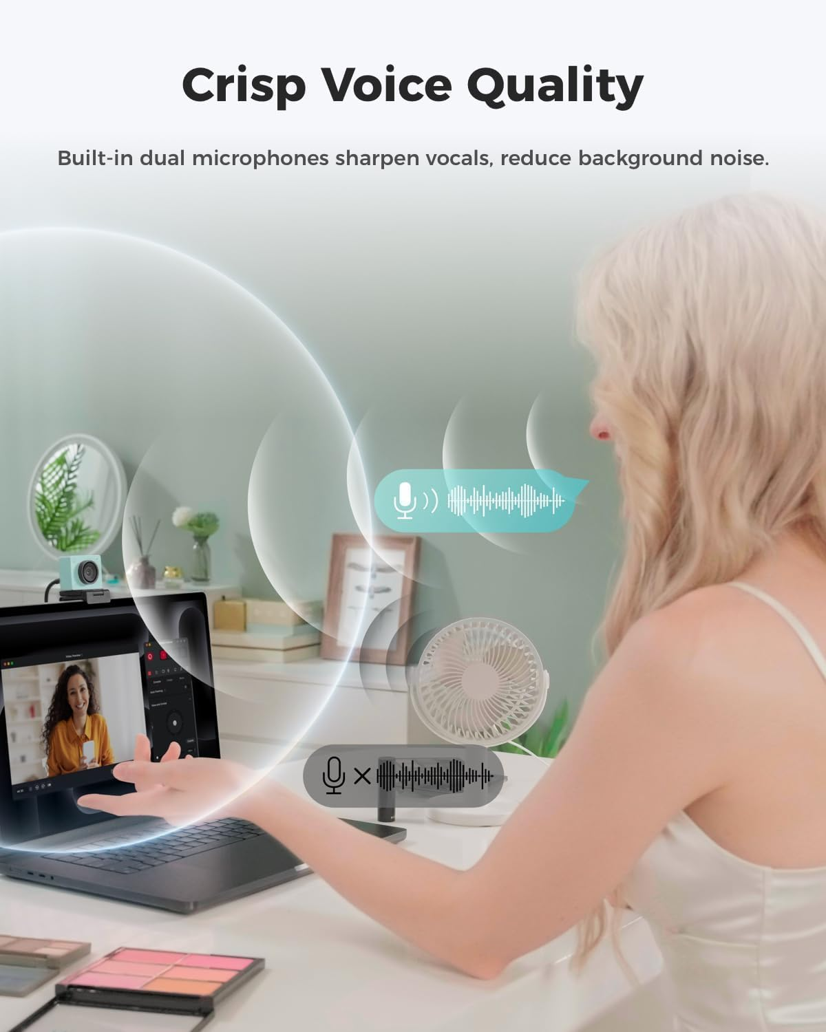 OBSBOT Meet 2 Al-Powered 4K Webcam&mdash; Ultra Hdr,1080P@60Fps,1/2" CMOS,4X Digital Zoom,Plug&Play,Built-In Dual Mic&mdash;Work with Skype, Zoom/Ms_Teams/Google Meet&mdash;For Online Call/Meeting/Educate-Green image number 3