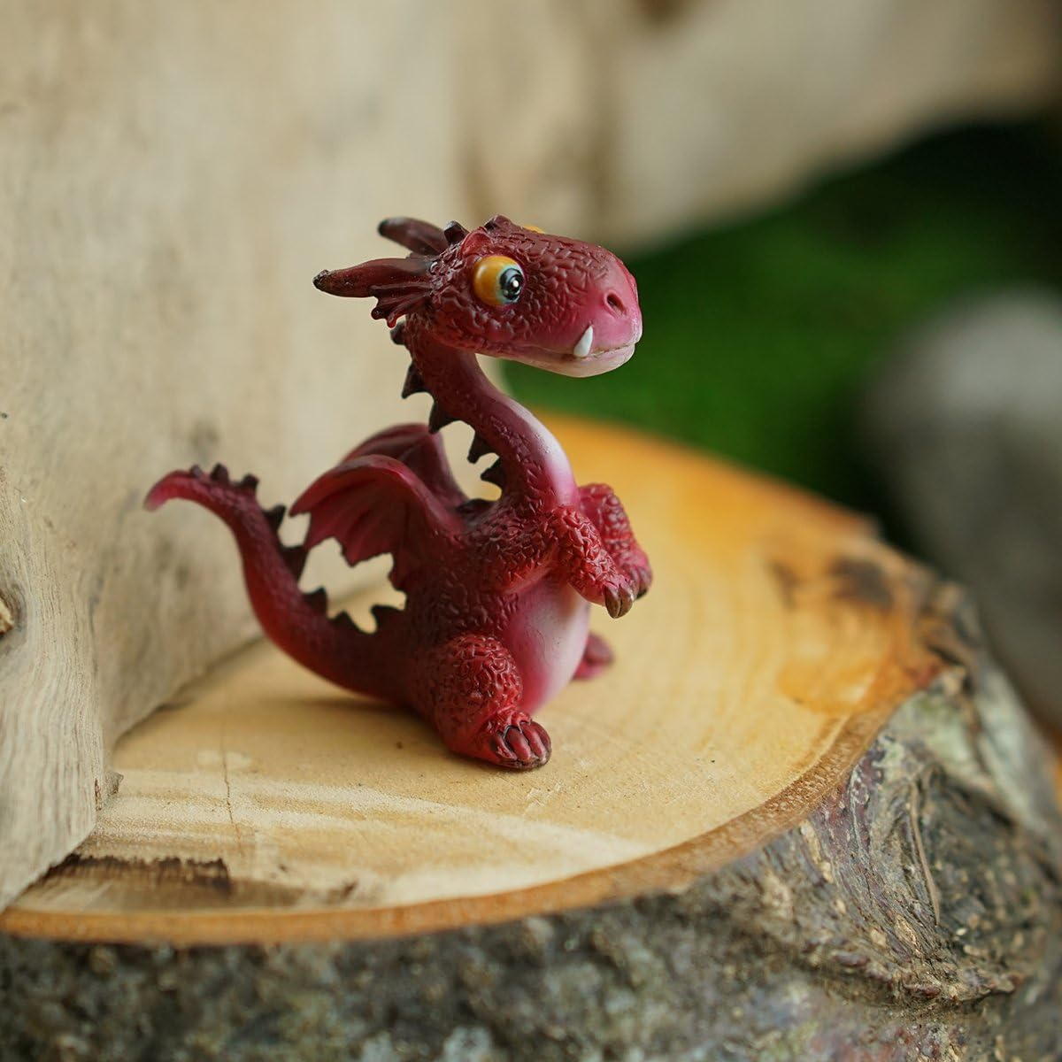 Top Collection Miniature Fairy Garden and Terrarium Mini Dragon Statue, Red image number 2
