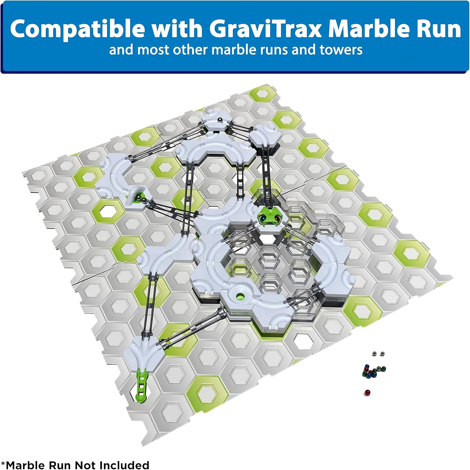 Multi-Colored 1/2" Chrome Steel Balls for Gravitrax Marble Run | High-Visibility Steel Marble Set Great for Racing, Rolling & Games | Colored Marbles Compatible with Marble Runs & Games | 20 Pack image number 3