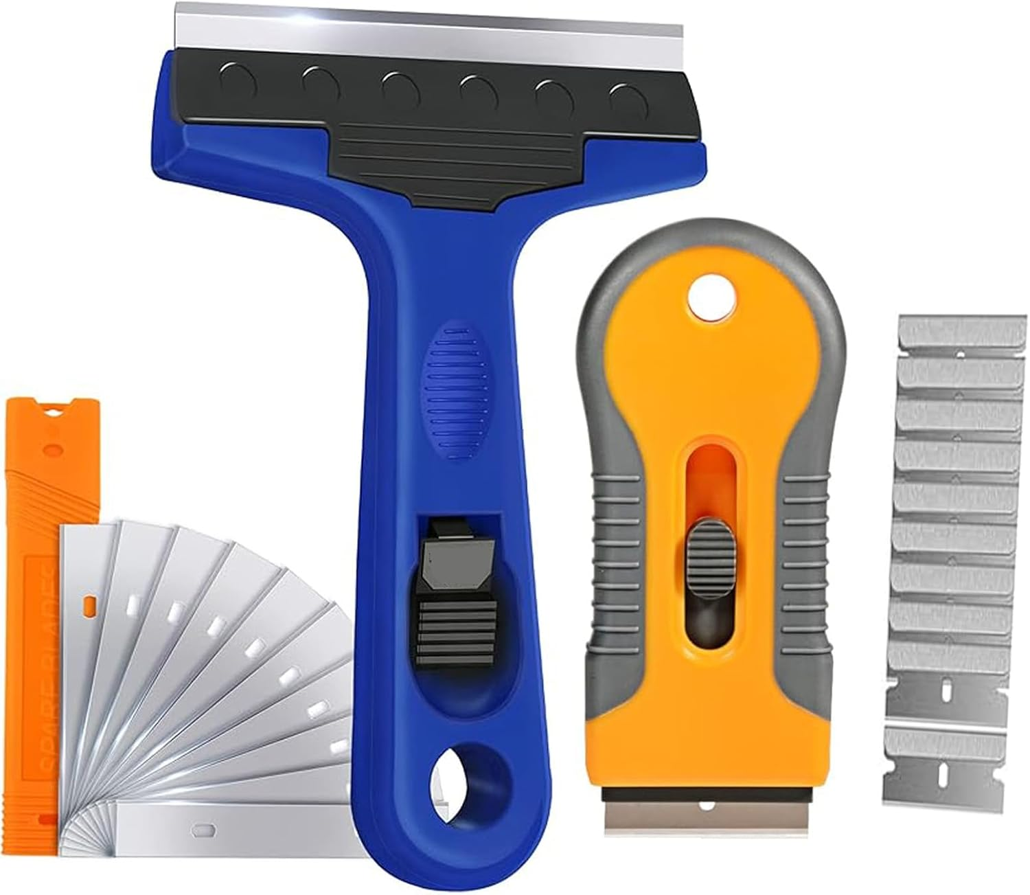 Razor Scraper,4 Inch Scraper Tool with 10 Spare Metal Blades,Razor Scraper Remover for Cleaning Windows, Glass,Tile, Floors,Stove Tops from Paint,Caulk,Adhesives,Labels,Decals,Stickers image number 6