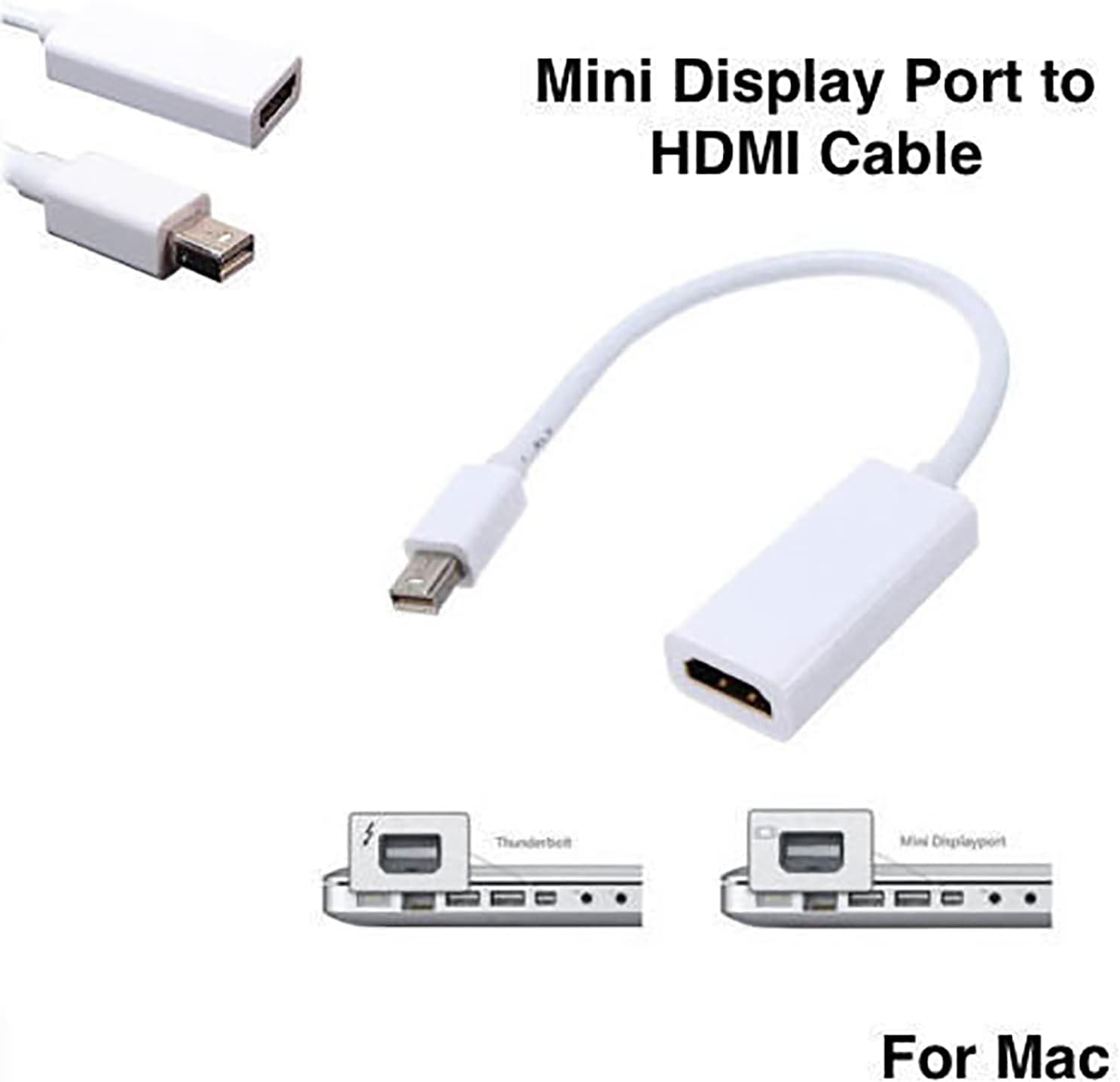 JR Joyreap Mini Displayport to HDMI Adapter Mini DP Male to HDMI Female Thunderbolt 2.0 to HDMI Adapter Suitable for Apple Macbook Pro Macbook Air, Microsoft Surface Pro (White) image number 4
