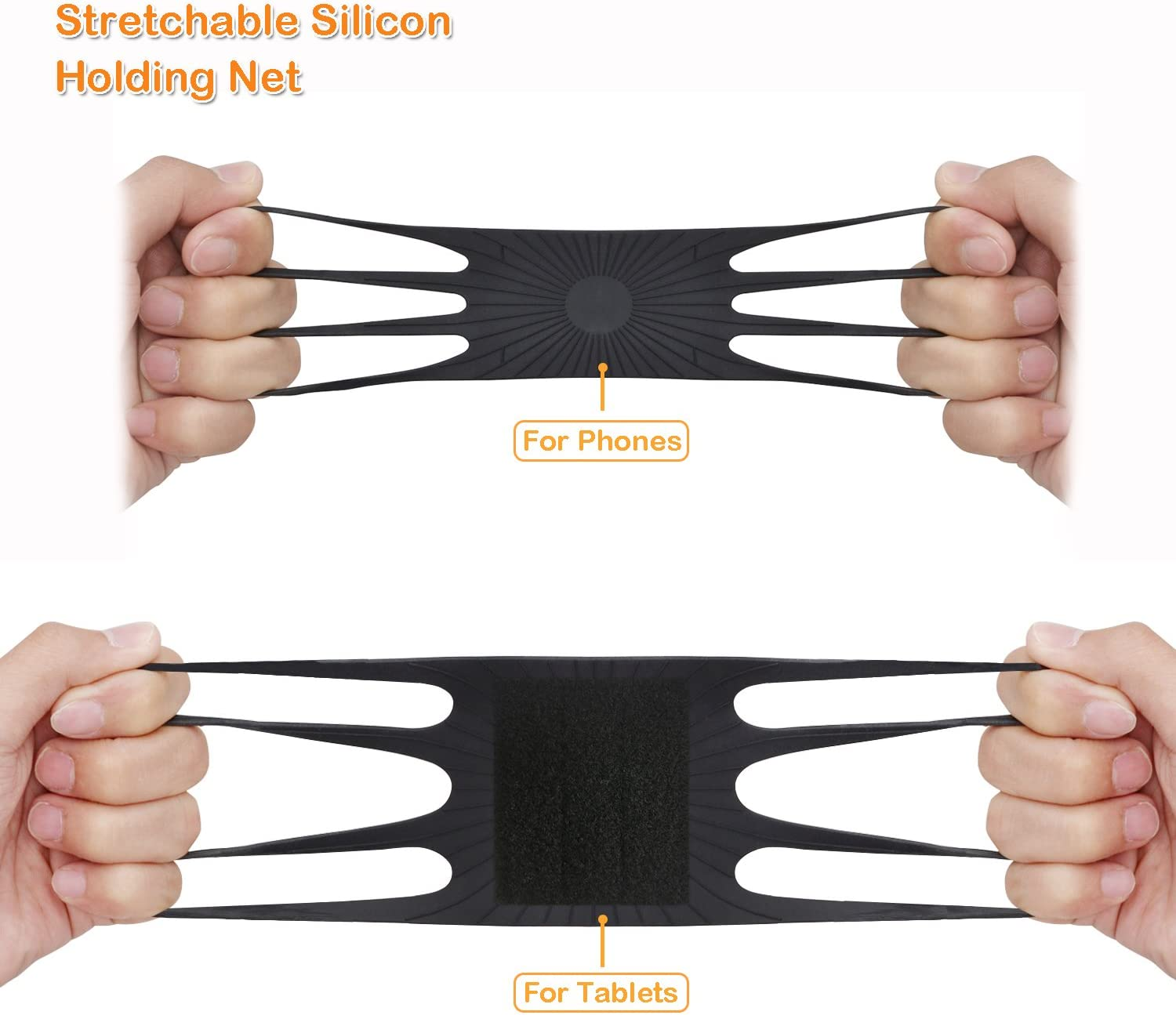 TFY Car Headrest Mount for 7-10 Inch Fire, Fire HD, Kindle, Kids Edition Tablets, Angle Adjustable Holder with Silicon Holding Net image number 1