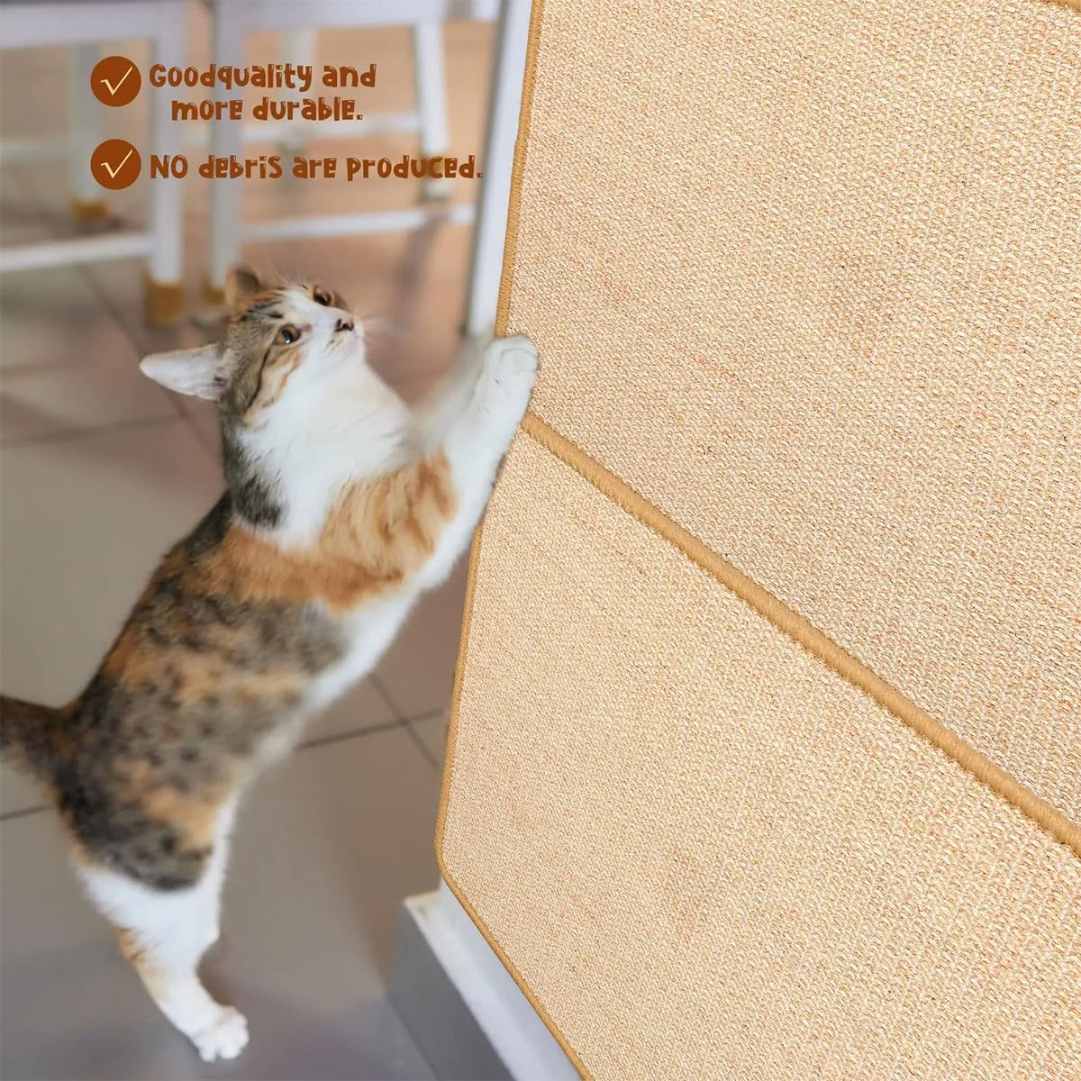 Cat Scratching Mat, Scratching Cardboard for Cats, Natural Sisal Scratching Mat, Cat Scratching Boards, Non-Slip Floor, Cat Scratching Furniture, Scratching Mat for Cats, Protects Carpets and Sofas image number 1