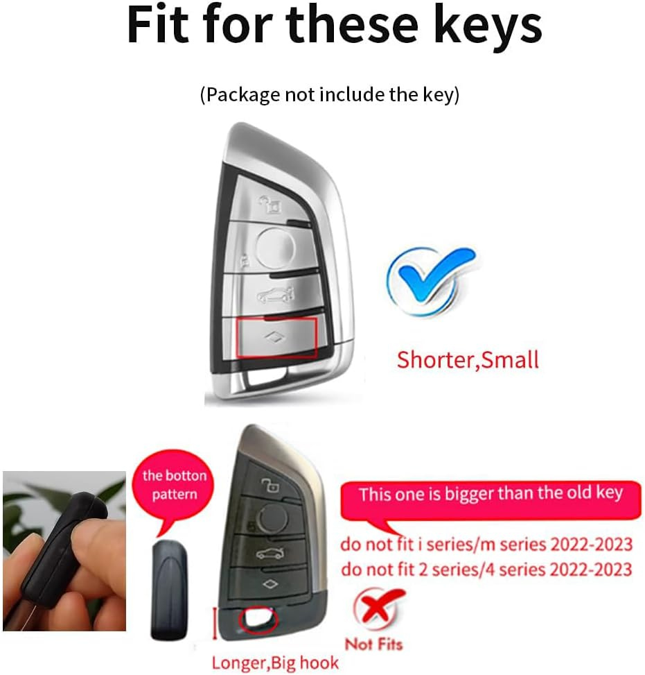 Ontto PC Car Key Fob Cover Fit for BMW G30 G05 X5 F15 X6 F16 7 Series G11 X1 F48 F39 X4 X3 F40 2021 4 Buttons Smart Key Case Shell Keyring Key Holder Bag Keychian Accessories - A-Golden image number 6