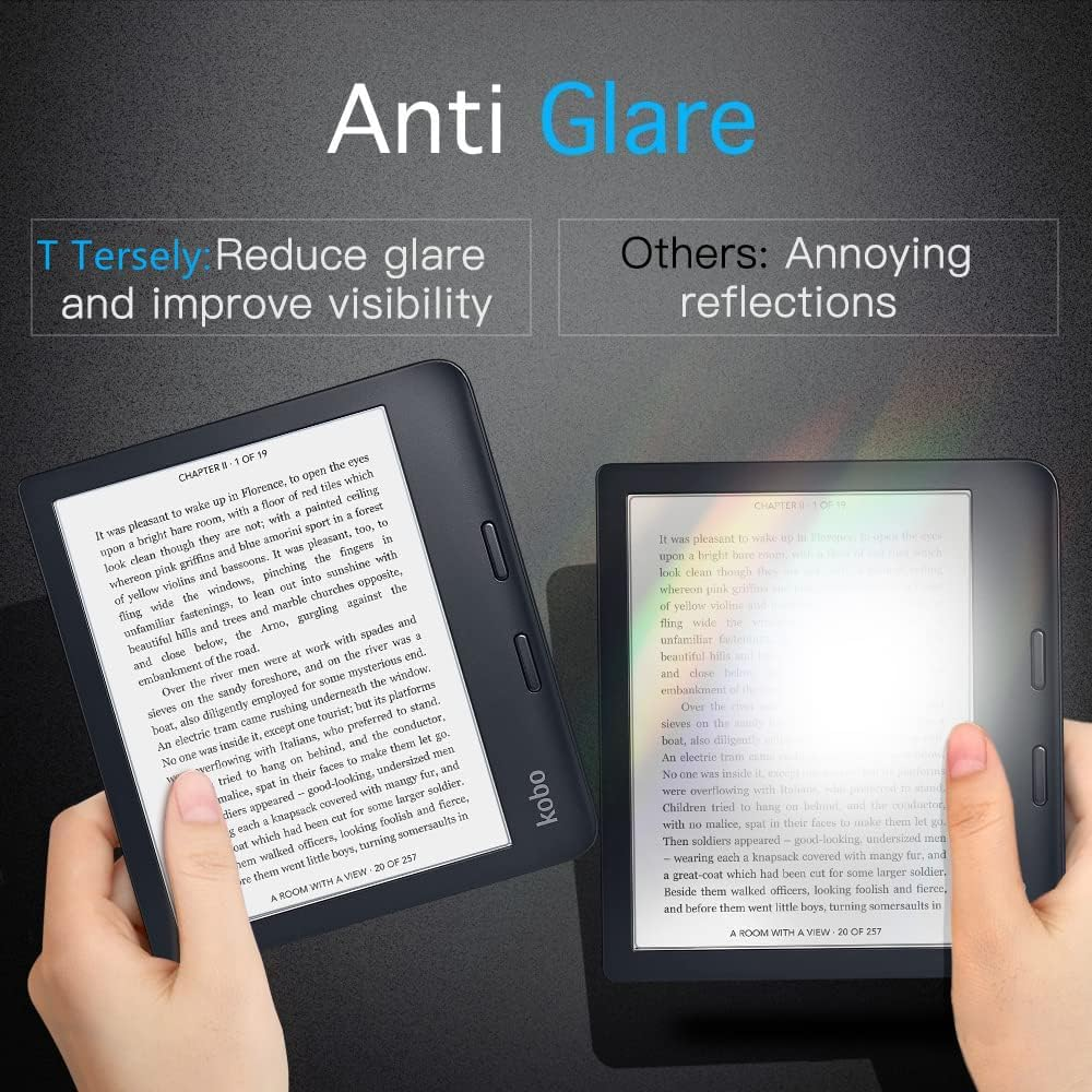【2 Pack】T Tersely Screen Protector for Kobo Libra Colour, Premium Anti-Glare (Matte) PET Protective Film, Full-Coverage, Easy to Install image number 2