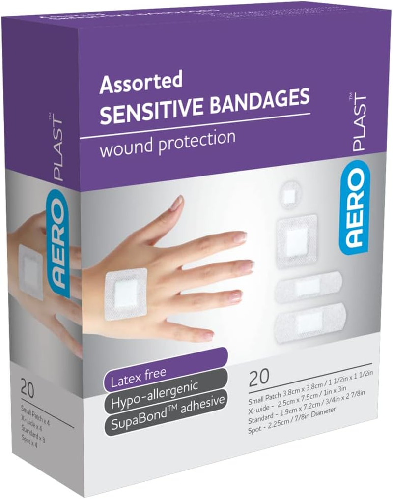 Aeroplast Sensitive Assorted Plasters, Box of 20