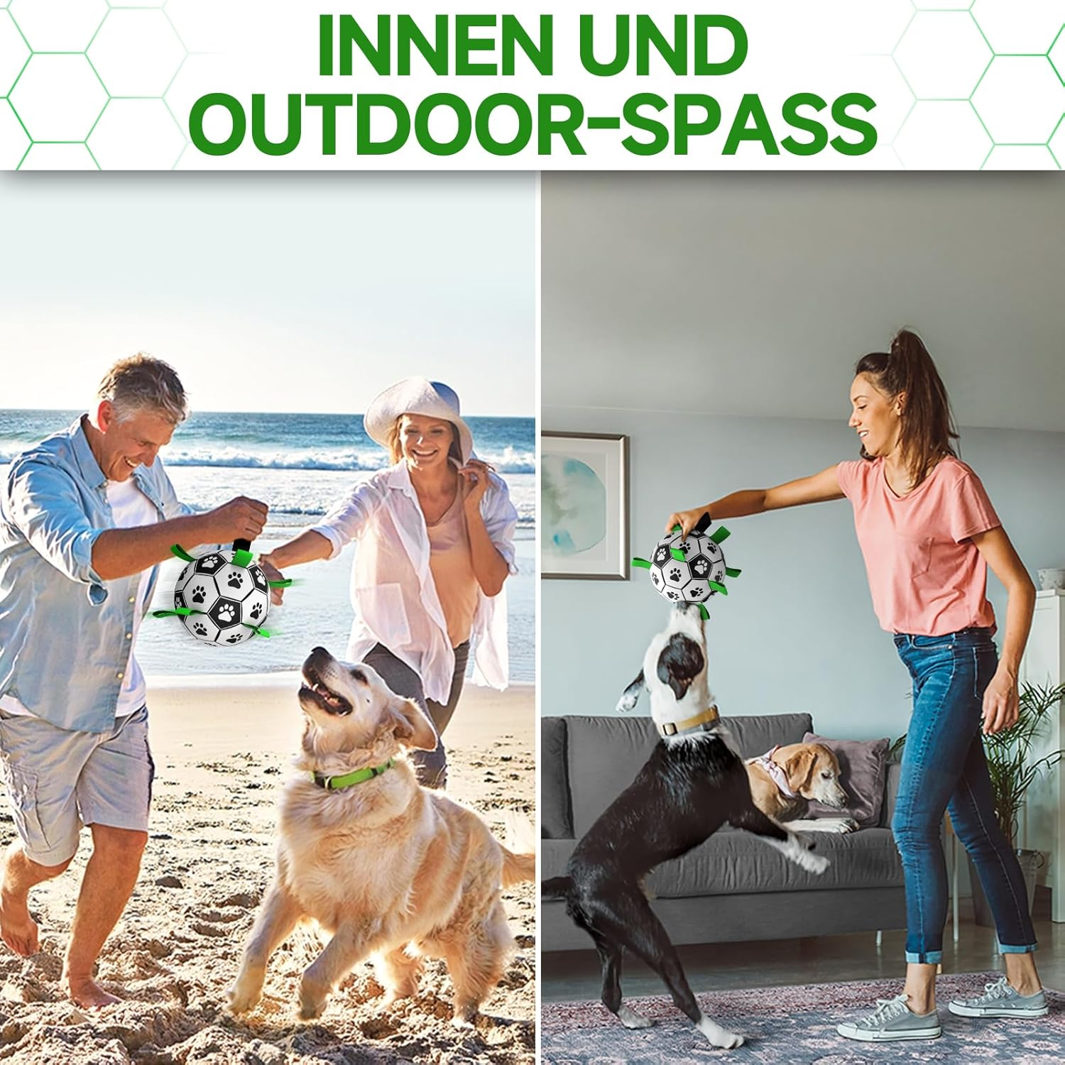 HETOO Dog Ball, Dog Toy Ball with Rope, Interactive Dog Ball for Touring, Durable & High Bounce & Floating Ball for Dogs, Birthday Gifts, Indoor & Outdoor, Medium (6 Inches) image number 7