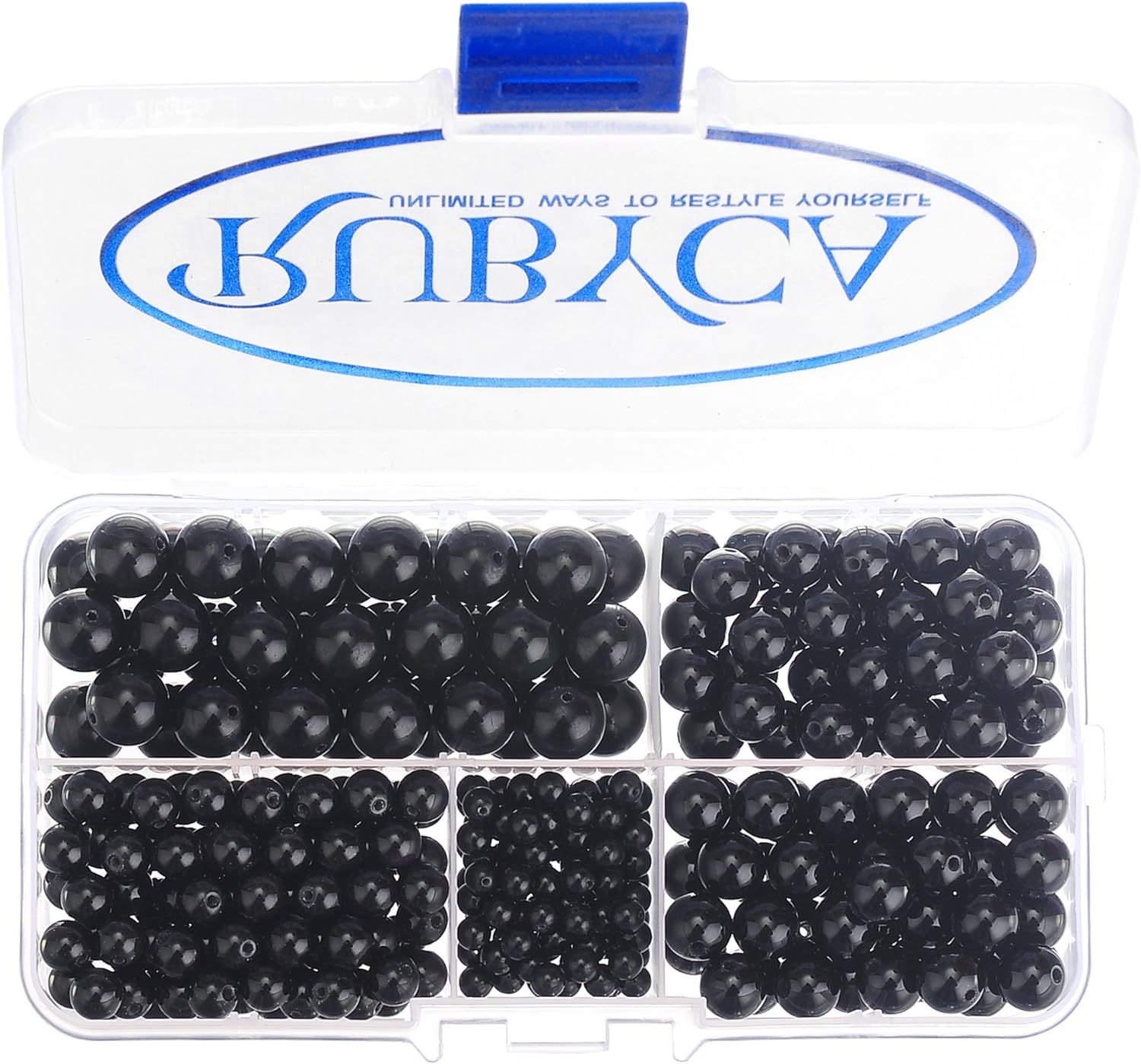 (Unakite) - RUBYCA Natural Unakite Gemstone round Loose Beads Organiser Plastic Box for Jewellery Making Mix Sizes