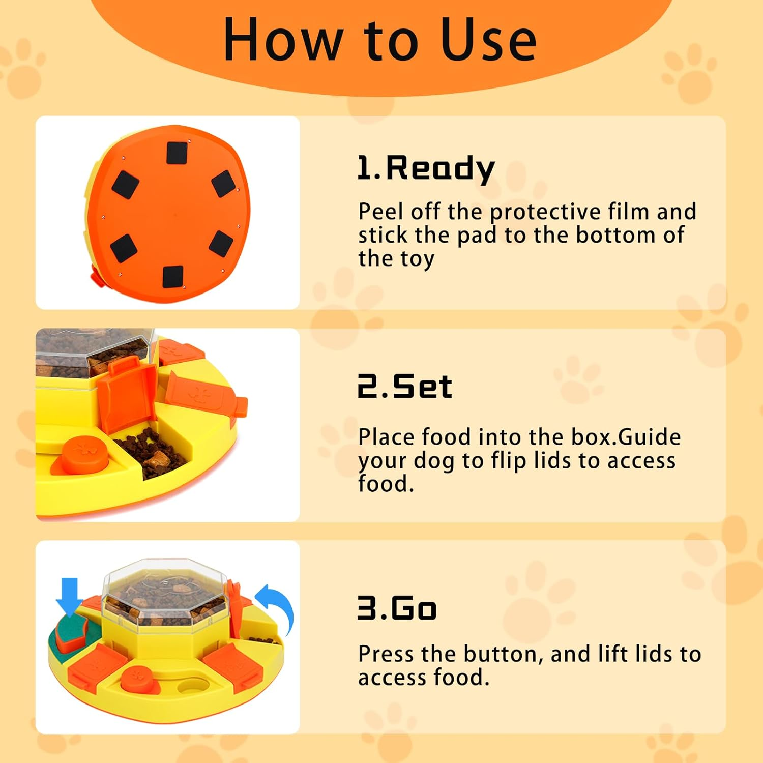 Dog Enrichment Toys 2 Levels Dog Slow Feeder Bowl with 2 Puppy Teething Chew Toys Nail File Toy for Mental Stimulation and Training Interactive Puzzle Toy for Smart Dogs (Yellow) image number 6