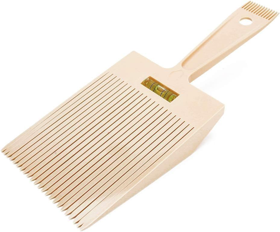 Flat Top Guide Comb, Comb Barber Styling Tool Hairdressing Accessory for Men & Girl Haircut (Beige, One Size) image number 3