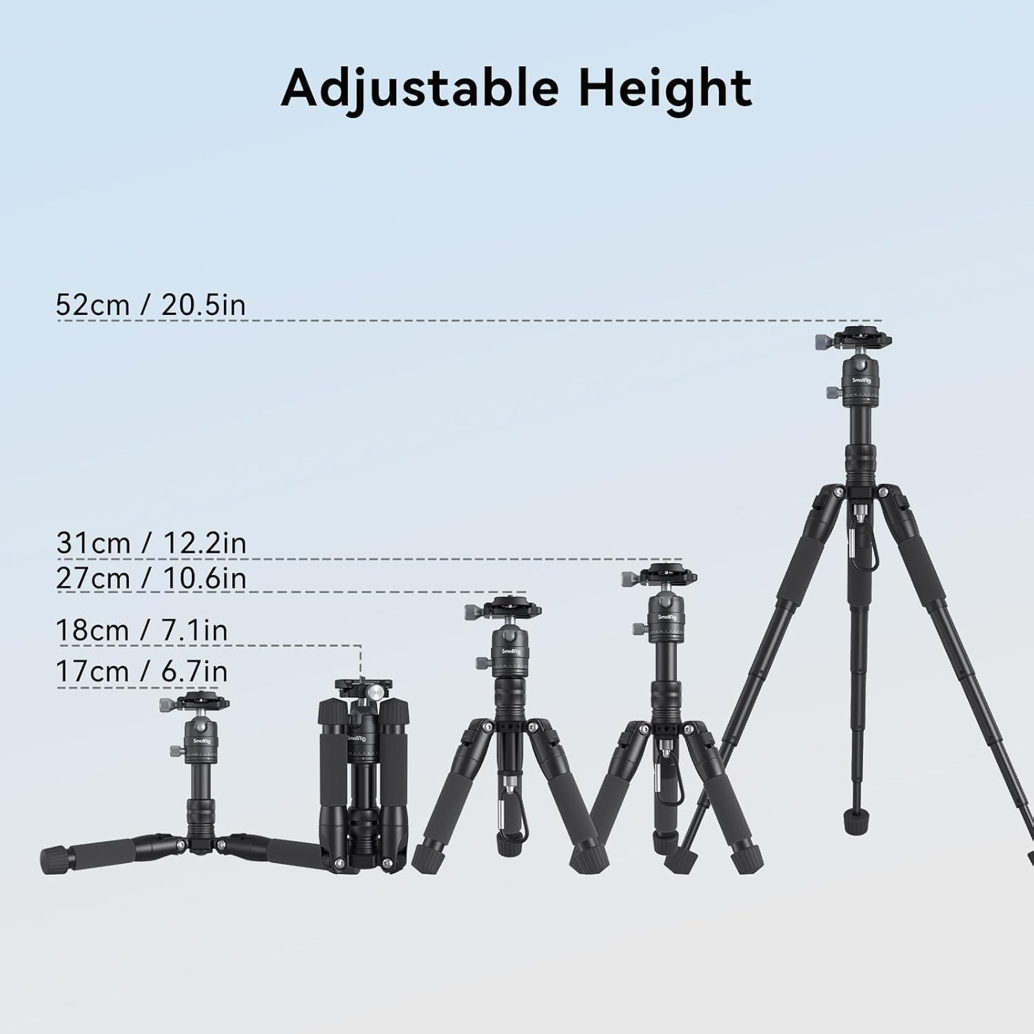 Smallrig Aluminum Mini Tripod 20 In/ 52 Cm Desktop Tripod with 360&deg; Ball Head, Compact Desktop Tripod for DSLR Camera Video Camcorder, Load up to 13Lb/6Kg-4289
