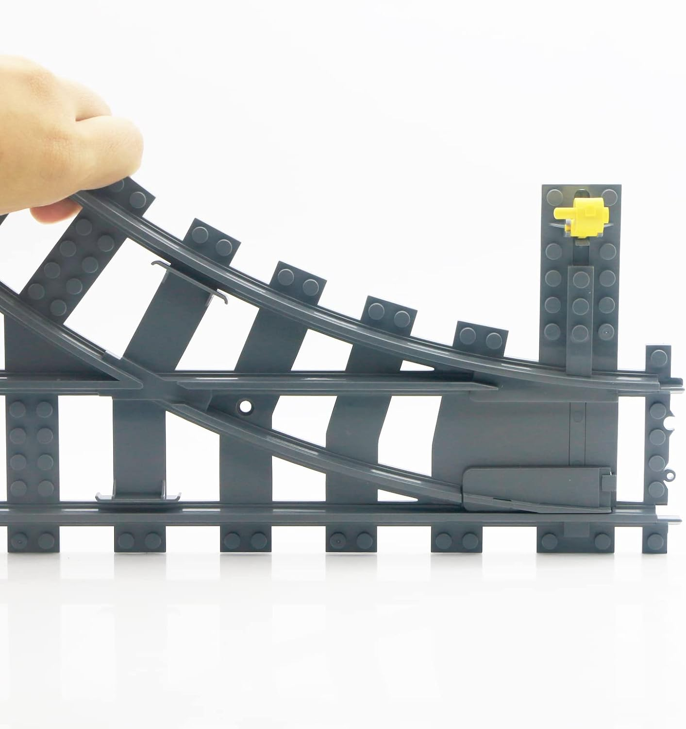 City Train Track - 2 Sets Track Switch Accessories Building Block, Road Flexible Rails Bricks Toys image number 5