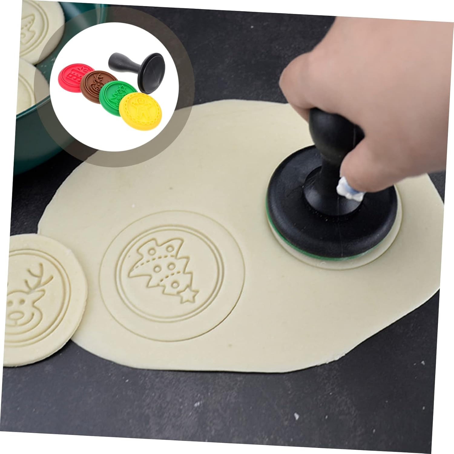 Christmas Silicone Cookie Stamp Mold Baking Tools for Home DIY Christmas Biscuits Random Style image number 3