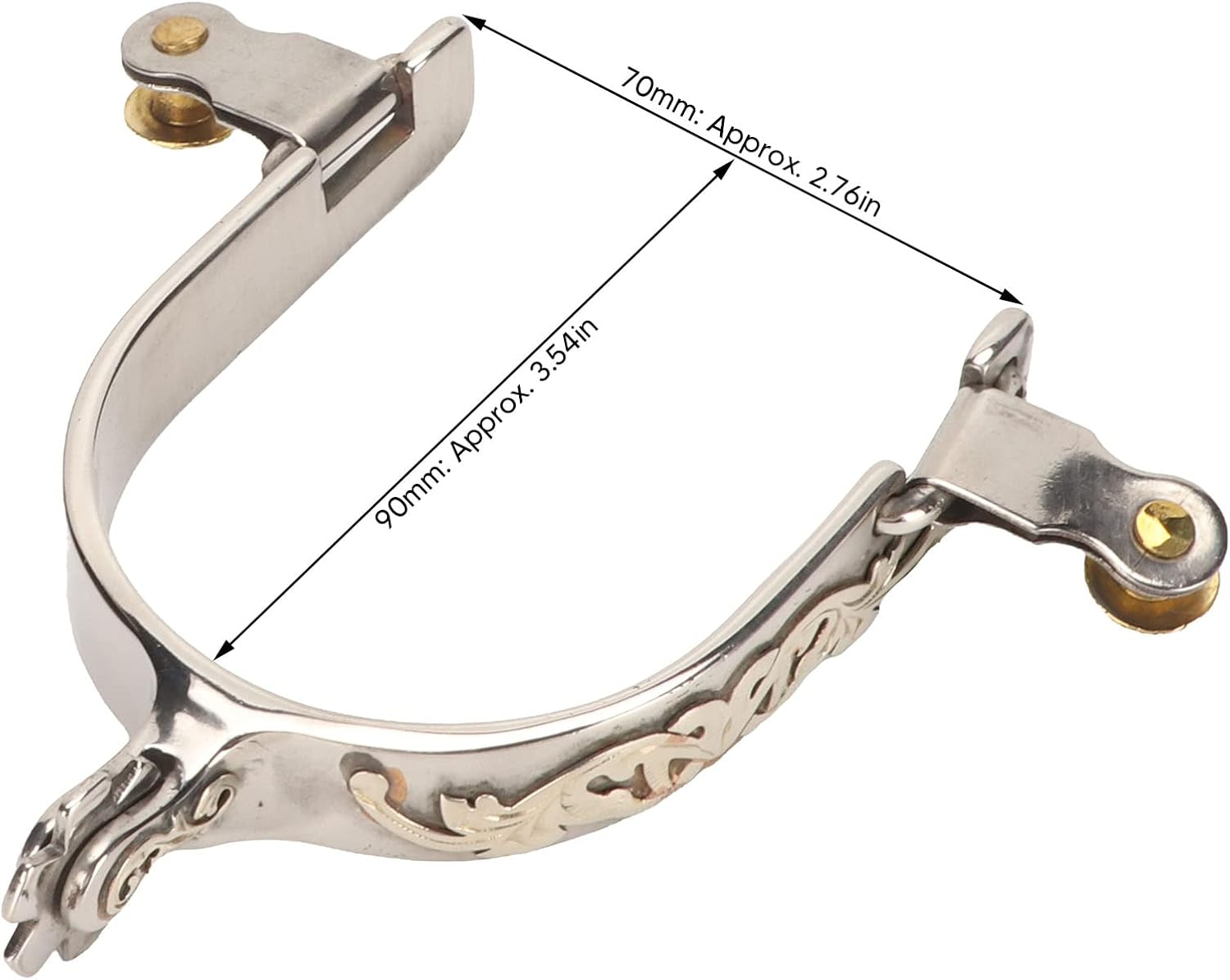 Western Cowboy Spurs, 1 Pair Horse Spurs Stainless Steel Western Horse Spurs with Rotatable Gear, Retro Fine Workmanship Men Women Horse Boot Spurs for Equestrian image number 4