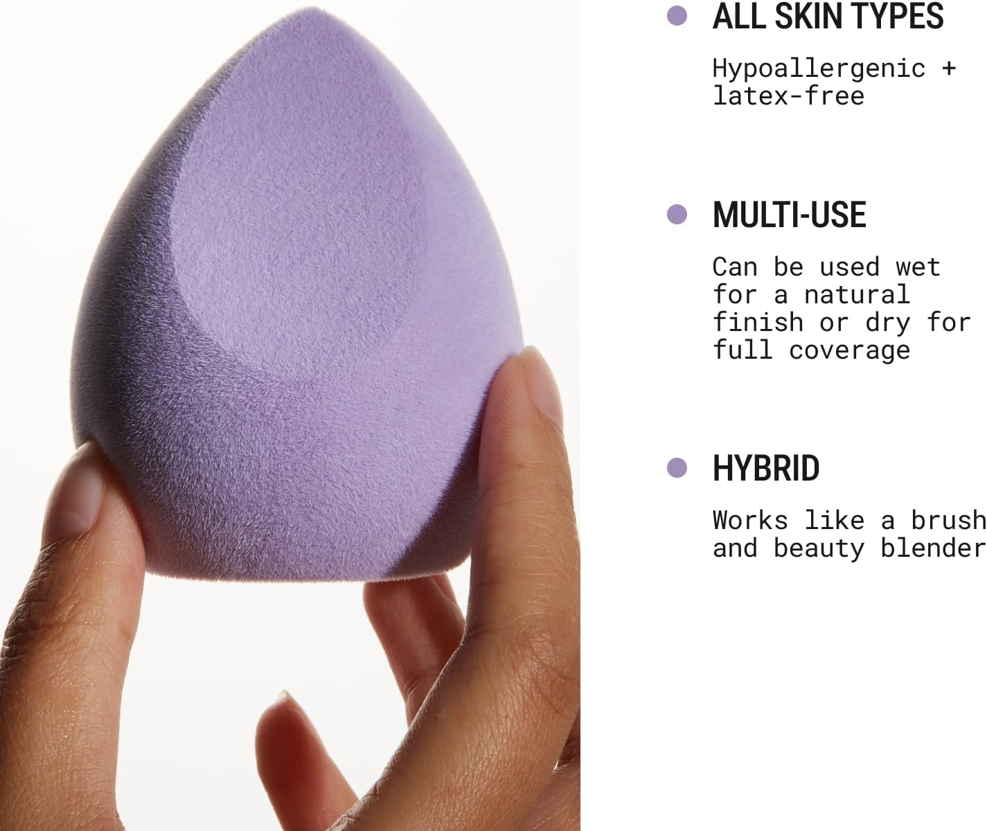 JUNO & Co. Microfiber Makeup Sponge, Dual Layer Technology for Full Coverage Flawless Makeup Blender for Foundation, Powder and Cream (Lavender Style and Purple Color) - Blue And Green image number 5