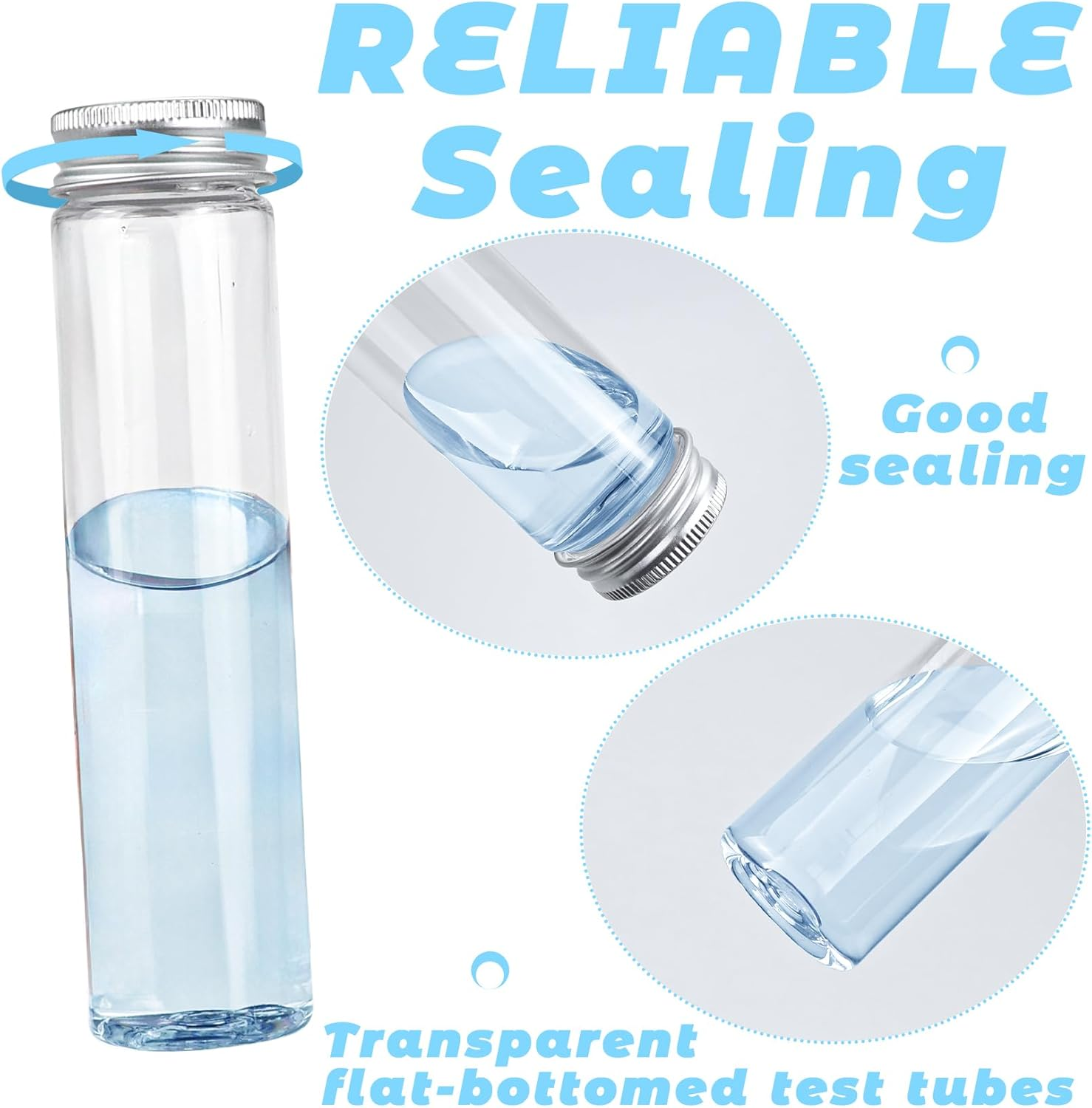 15 Pcs Plastic Test Tubes, 110Ml Clear Storage Tubes with Caps, Plastic Gifts Test Tube for Crafts, Small Tube Containers for Candy, Bead, Plants, Bath Salt Container