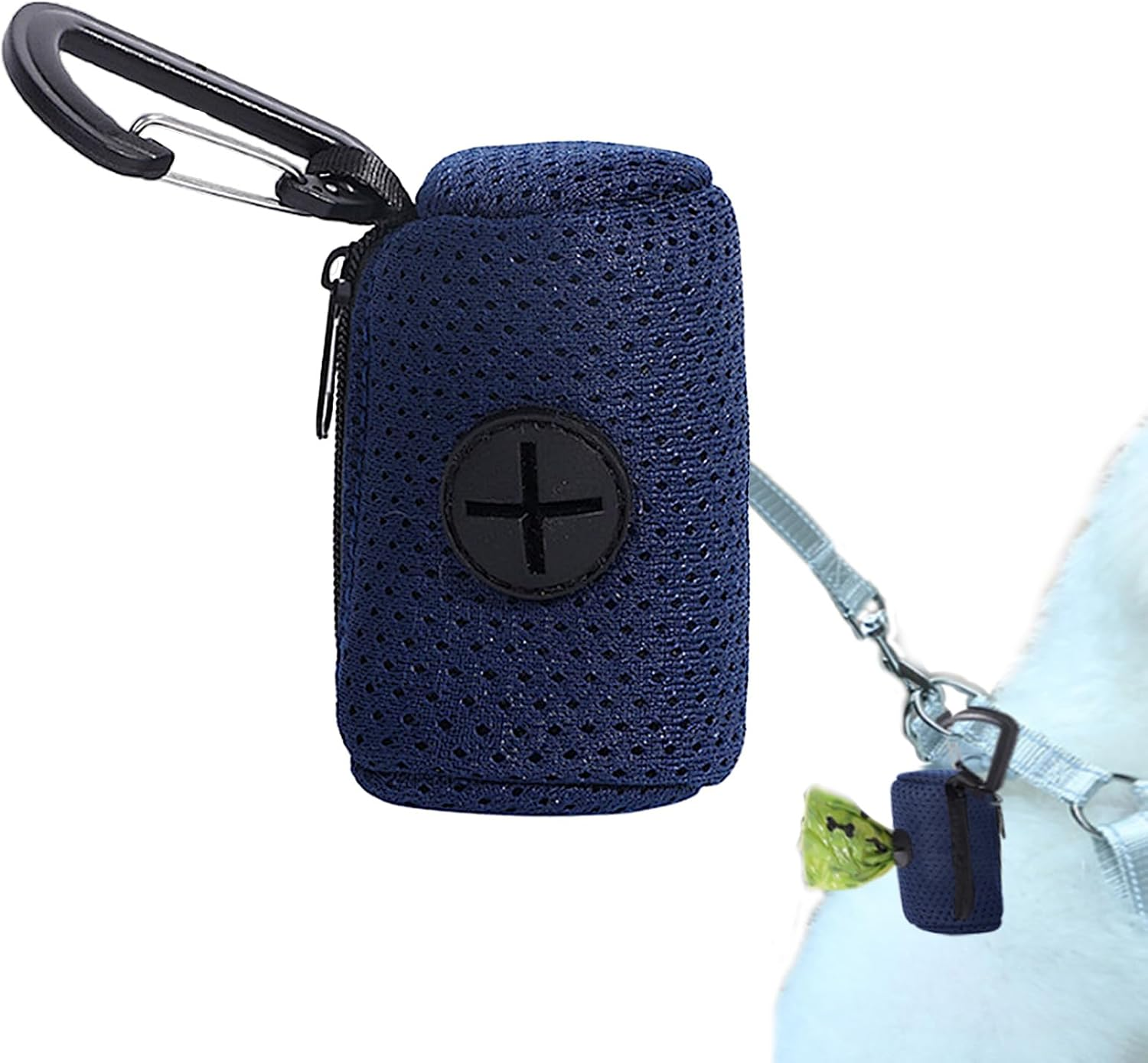 Luojinluoda Dog Poop Bags Dispenser - Mesh Fabric Attachment Large Capacity Dog Poop Bag Holder with Zipper, Portable Pet Waste Bag Holder for Daily Dog Walking image number 1