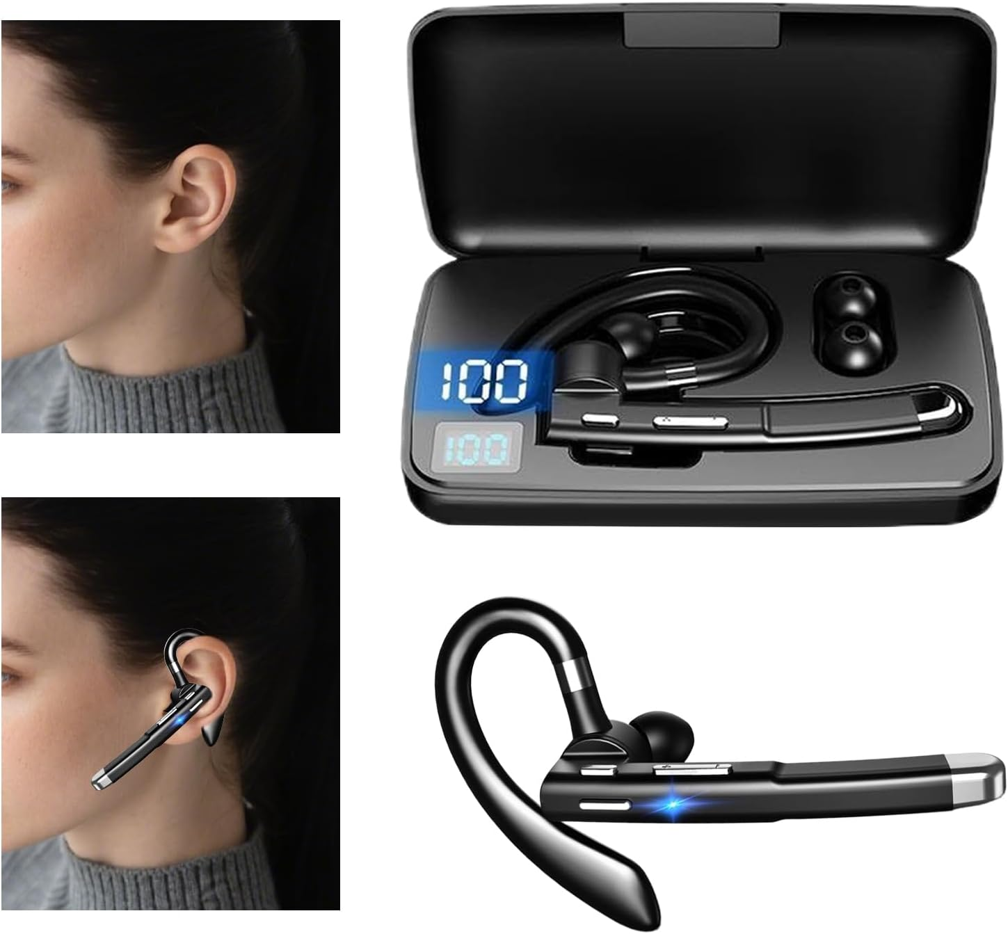 Ylnailky Earphones Translator,Translator Device Earbuds | Wireless Noise Reduction Headphones Translation Device for Workplace Business Adults Travel Learning Meeting School Students image number 5